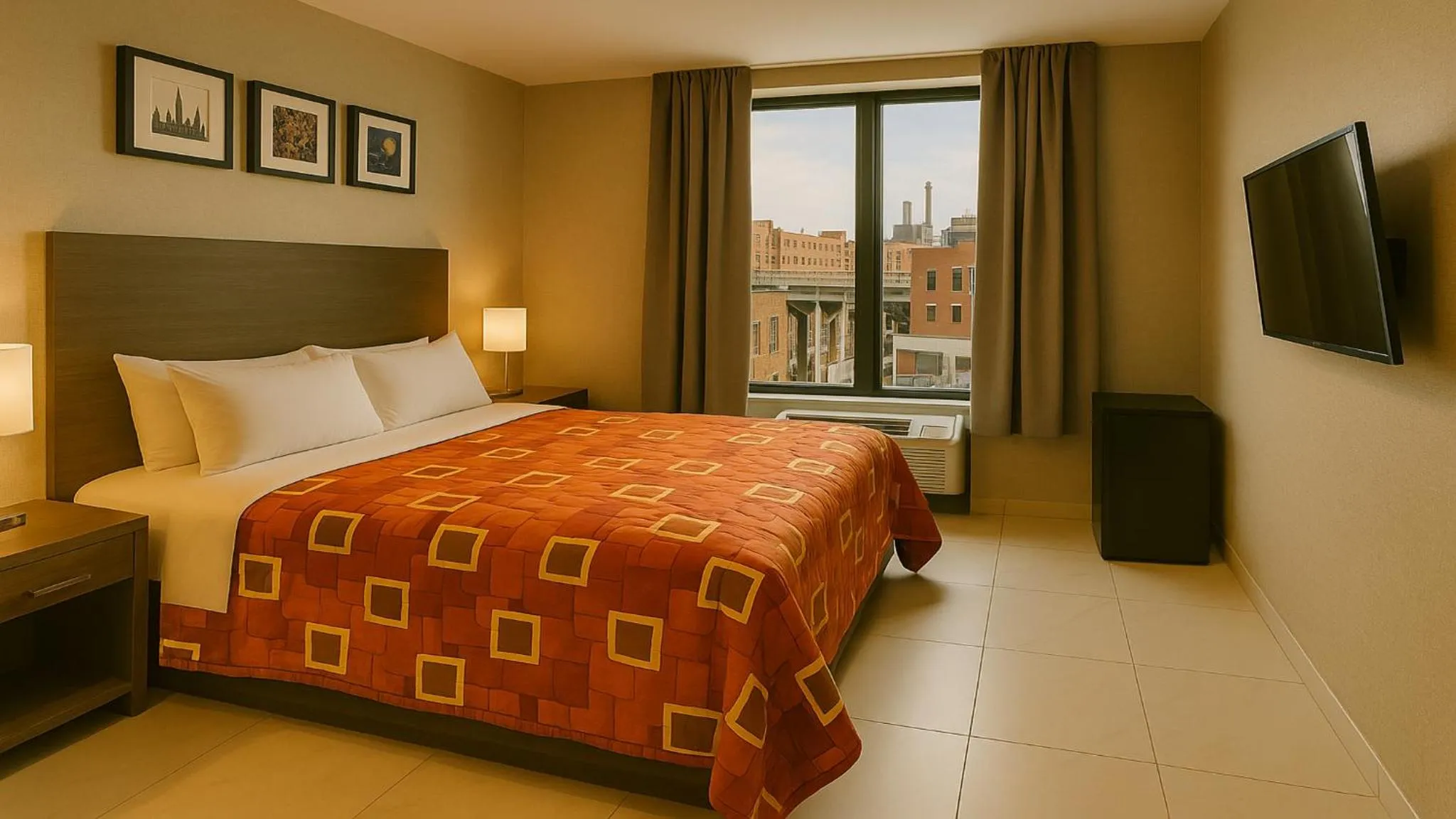 Bed in Hotel Fuego Bronx YANKEE STADIUM