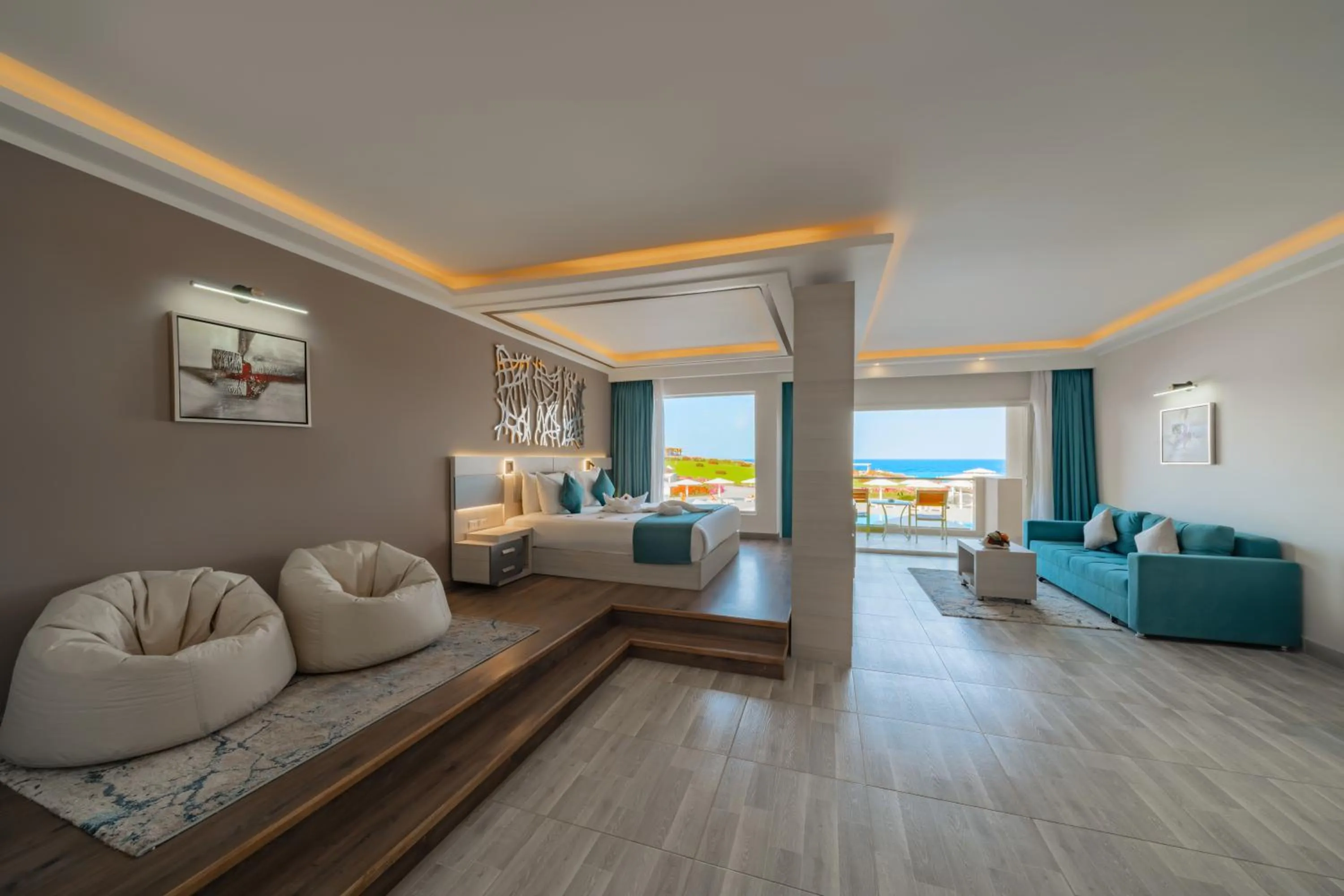 Bed in SIRENA BEACH RESORT & SPA