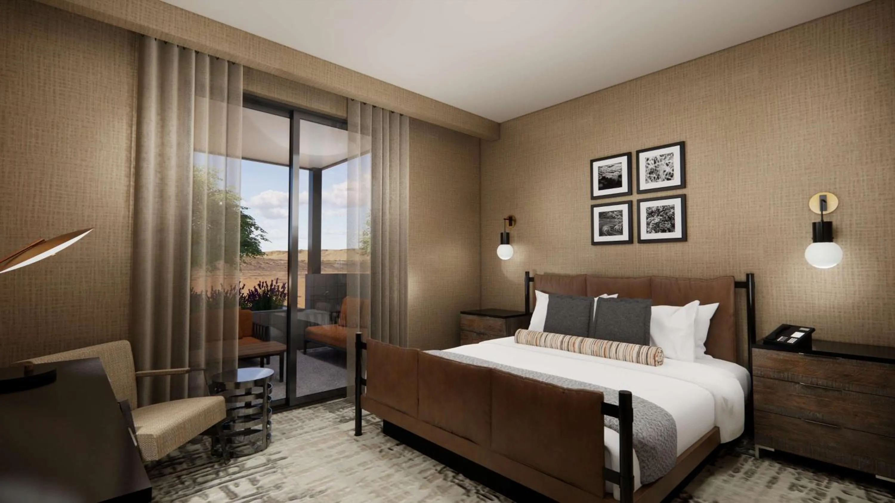 Bedroom, Bed in Black Desert Resort