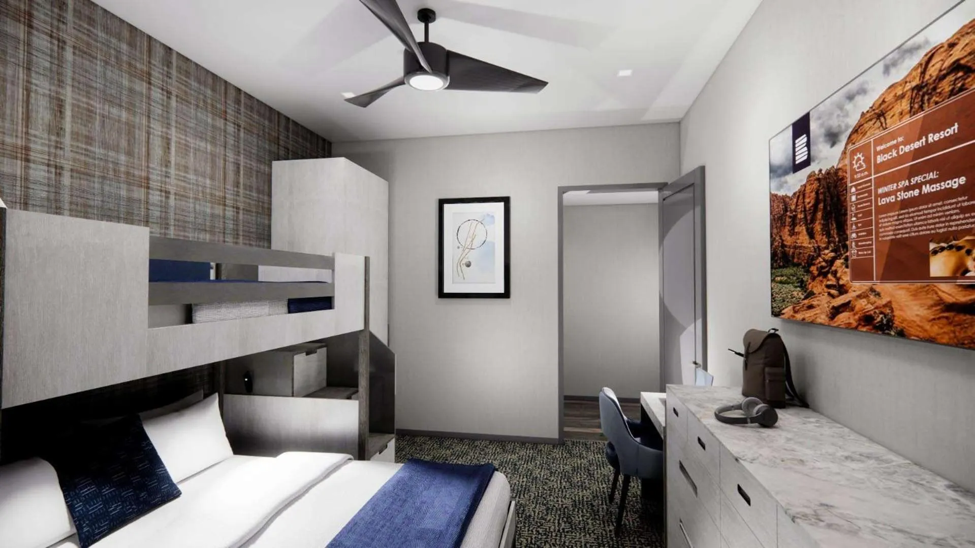 Bedroom, Bed in Black Desert Resort