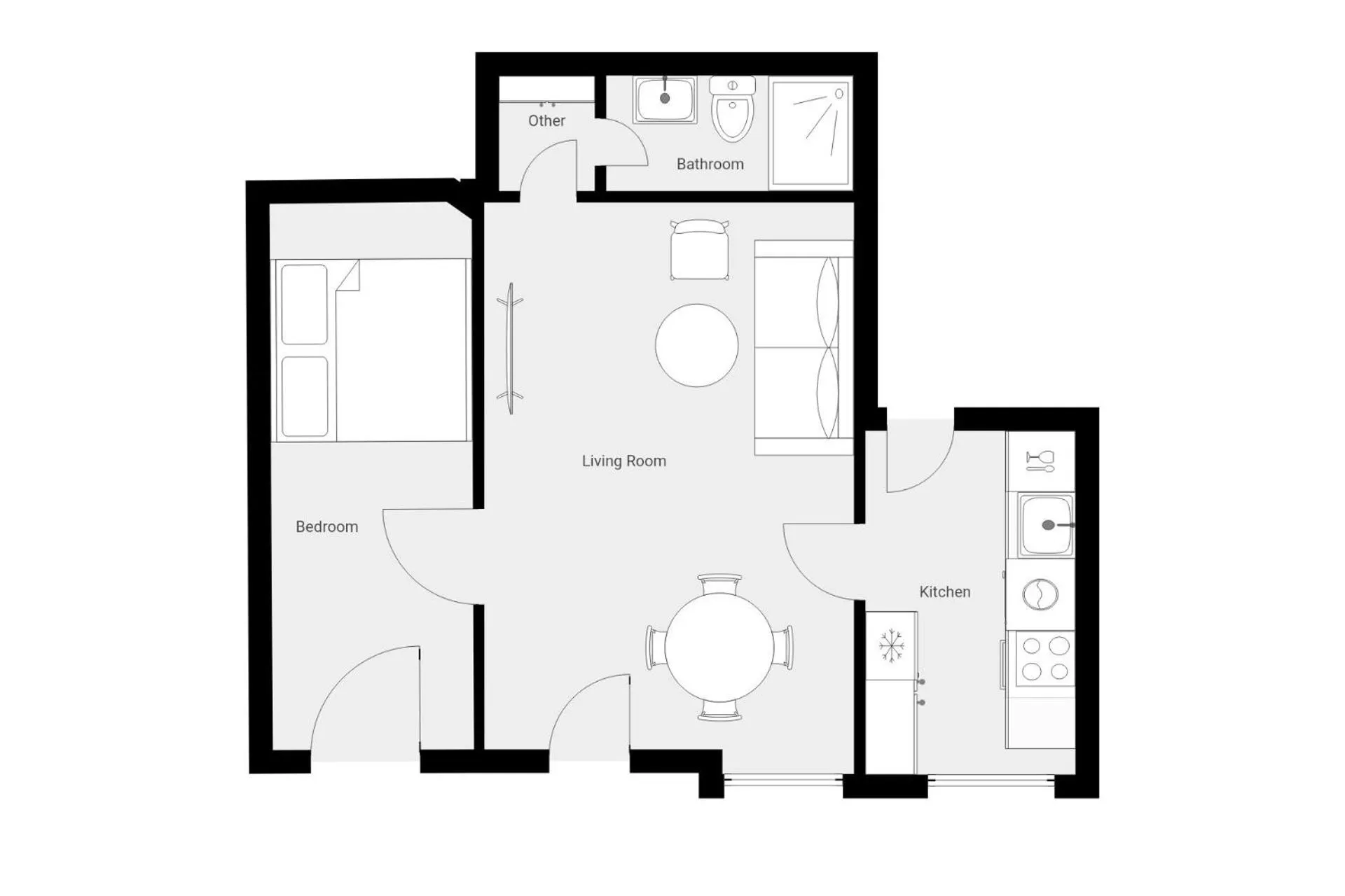Floor plan in Queens Courtyard by Daniel&Jacob's