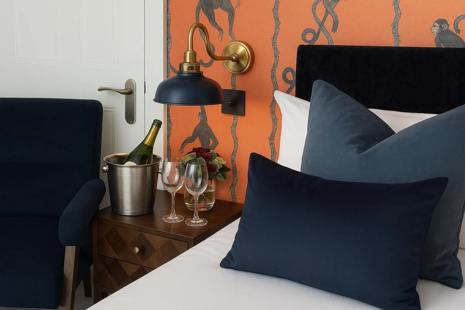 Decorative detail, Bed in Harington's Boutique Hotel