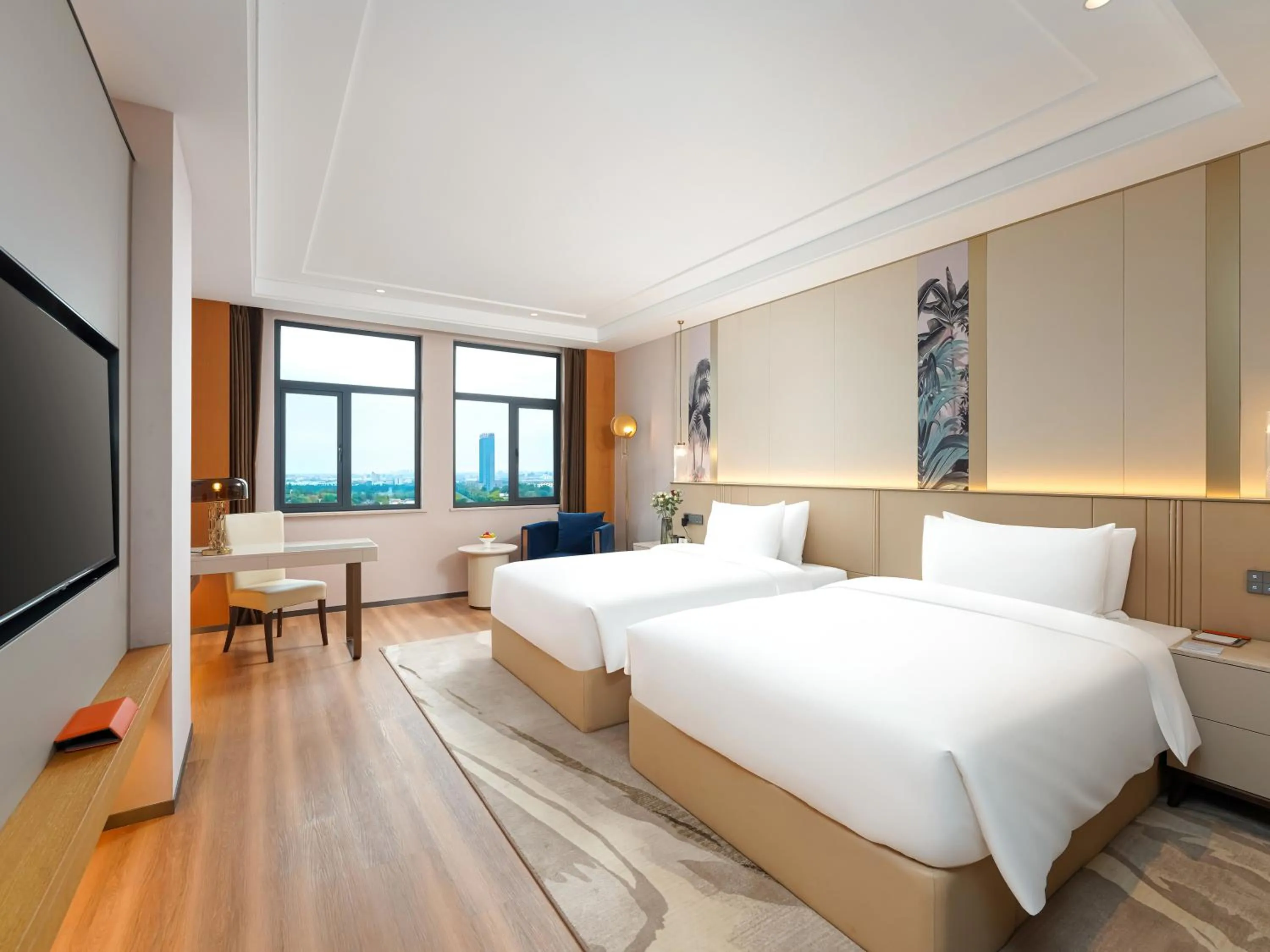 Bed in Howard Johnson by Wyndham Huaqiao Plaza Xinyu