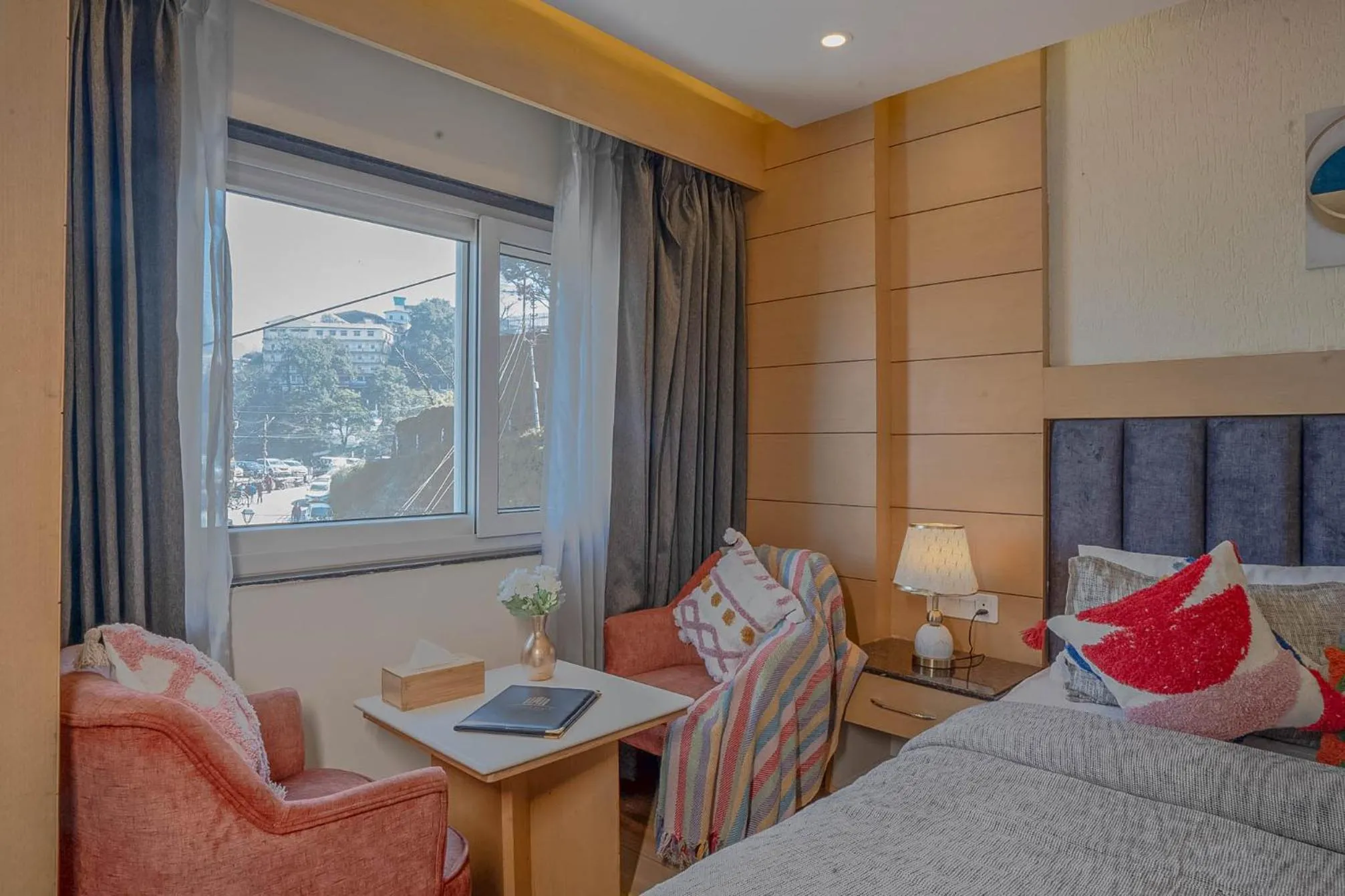 View (from property/room), Bed in Super Hotel by Perfectstayz Mall Road