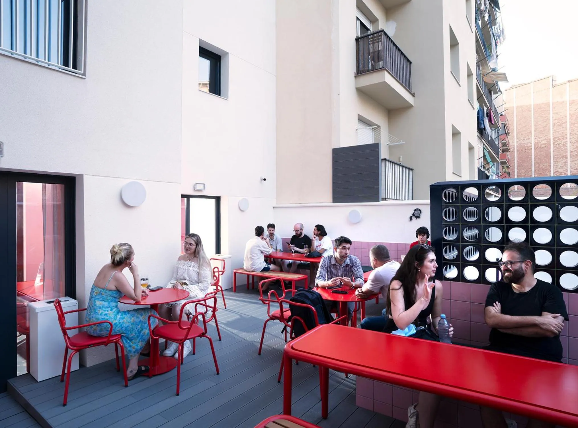 Balcony/Terrace in AMISTAT City Hostel Barcelona