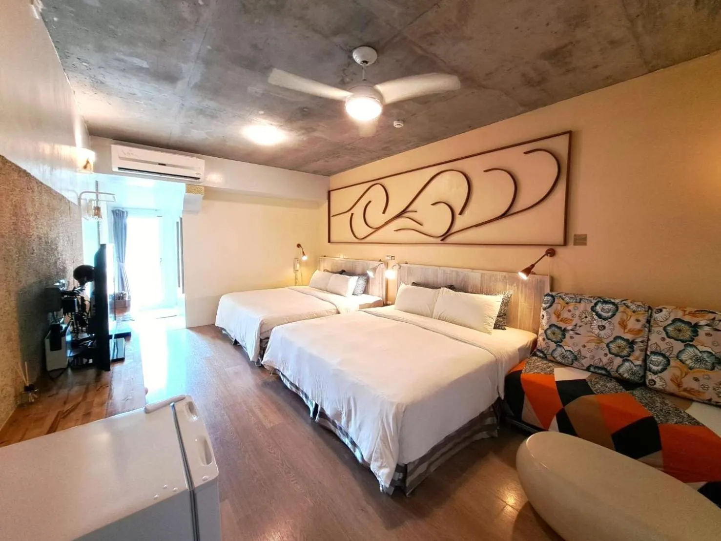 Bed in 墾丁橘月Orange Moon Inn