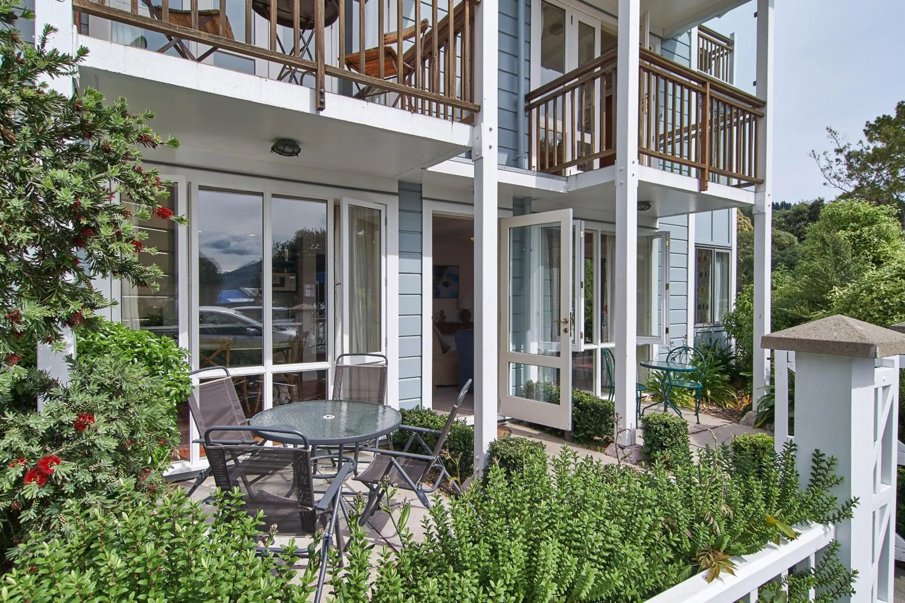 Patio in Akaroa Village Inn