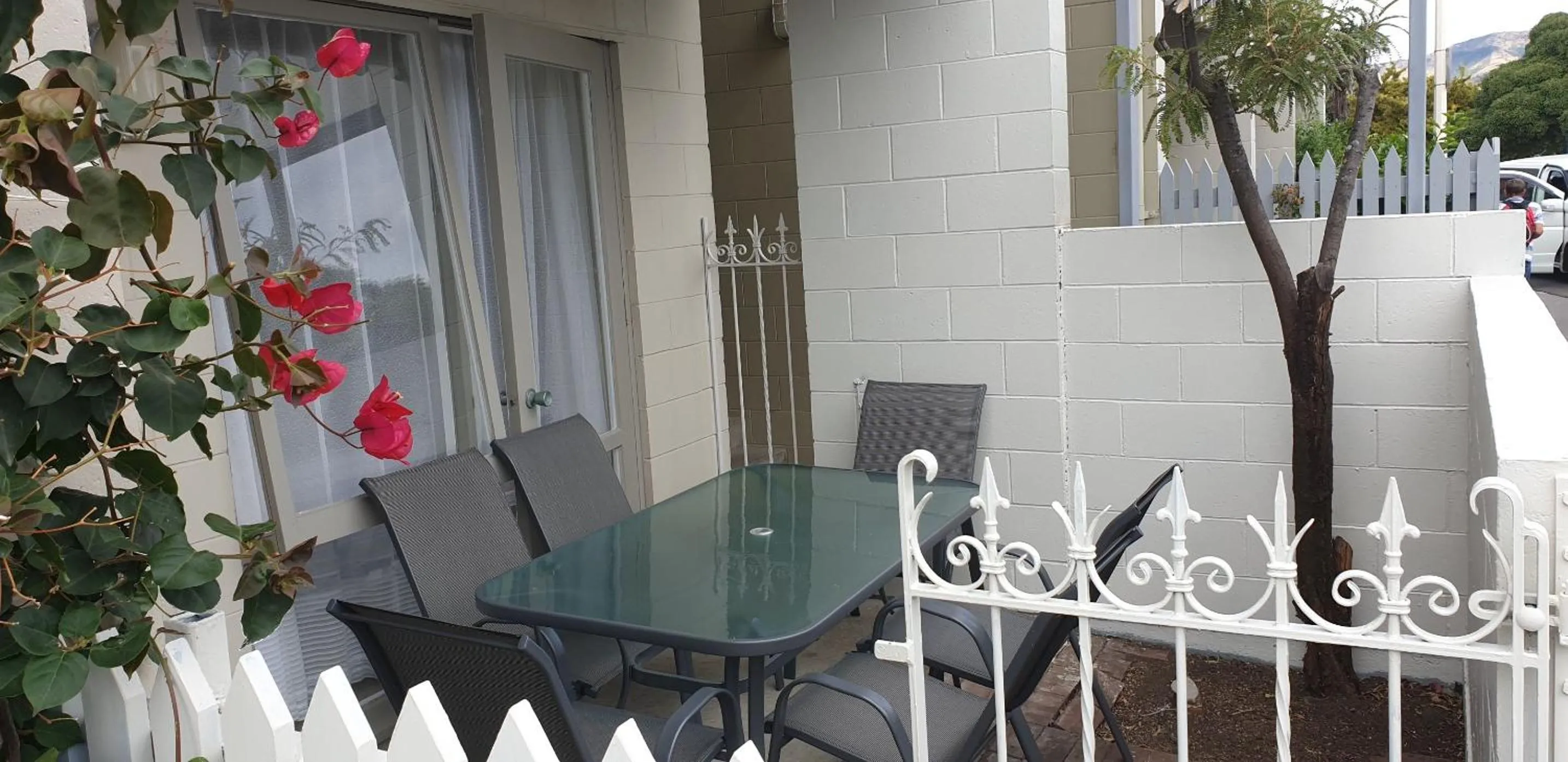 Patio in Akaroa Village Inn