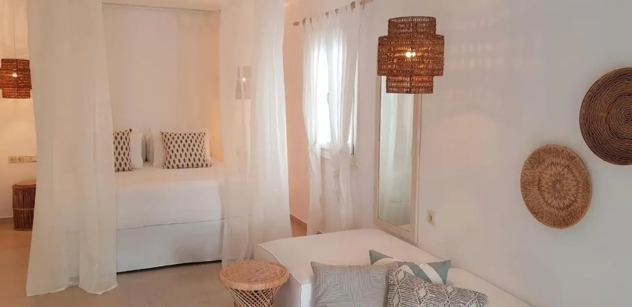 Bed in Kavos Hotel Naxos