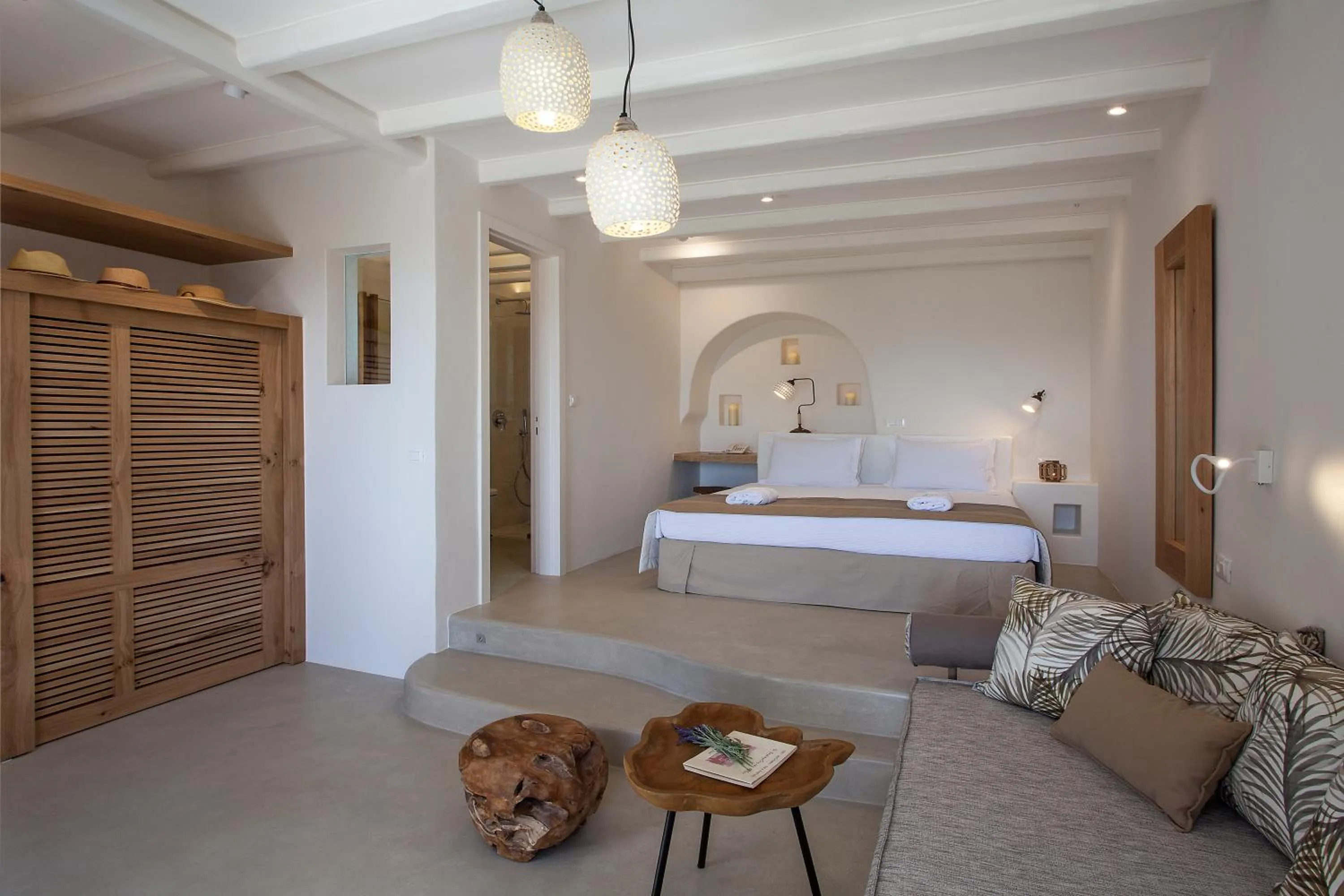 Bed in Kavos Hotel Naxos