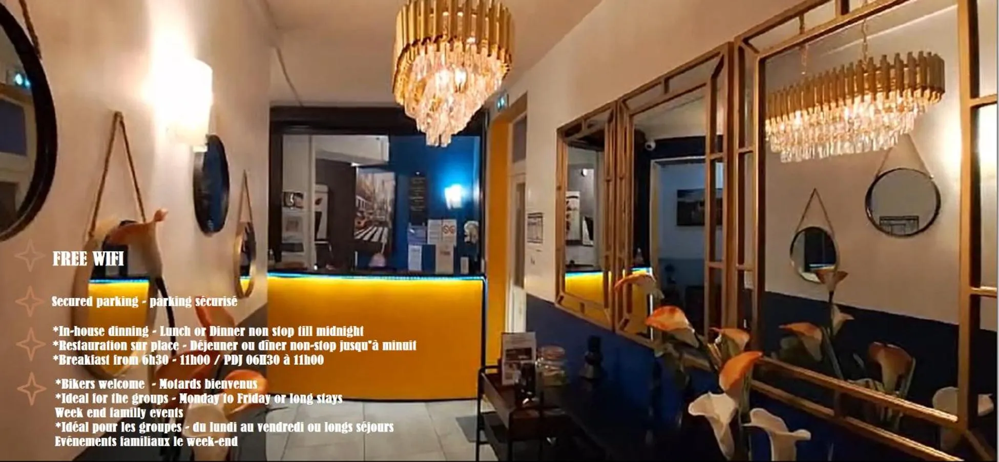 Lobby or reception in hôtel- restaurant le Saint Quentin