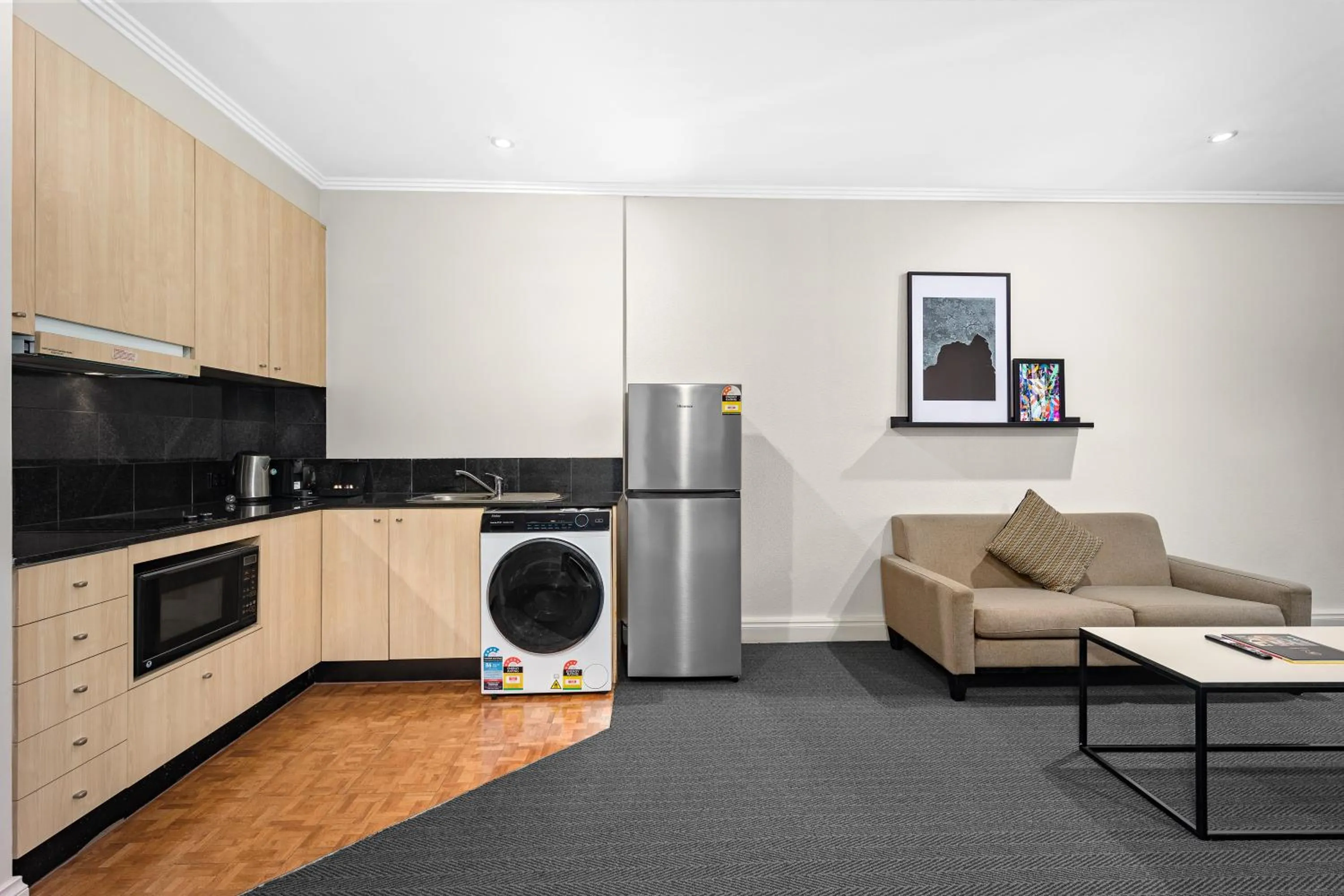 Kitchen or kitchenette in Melbourne City Suites