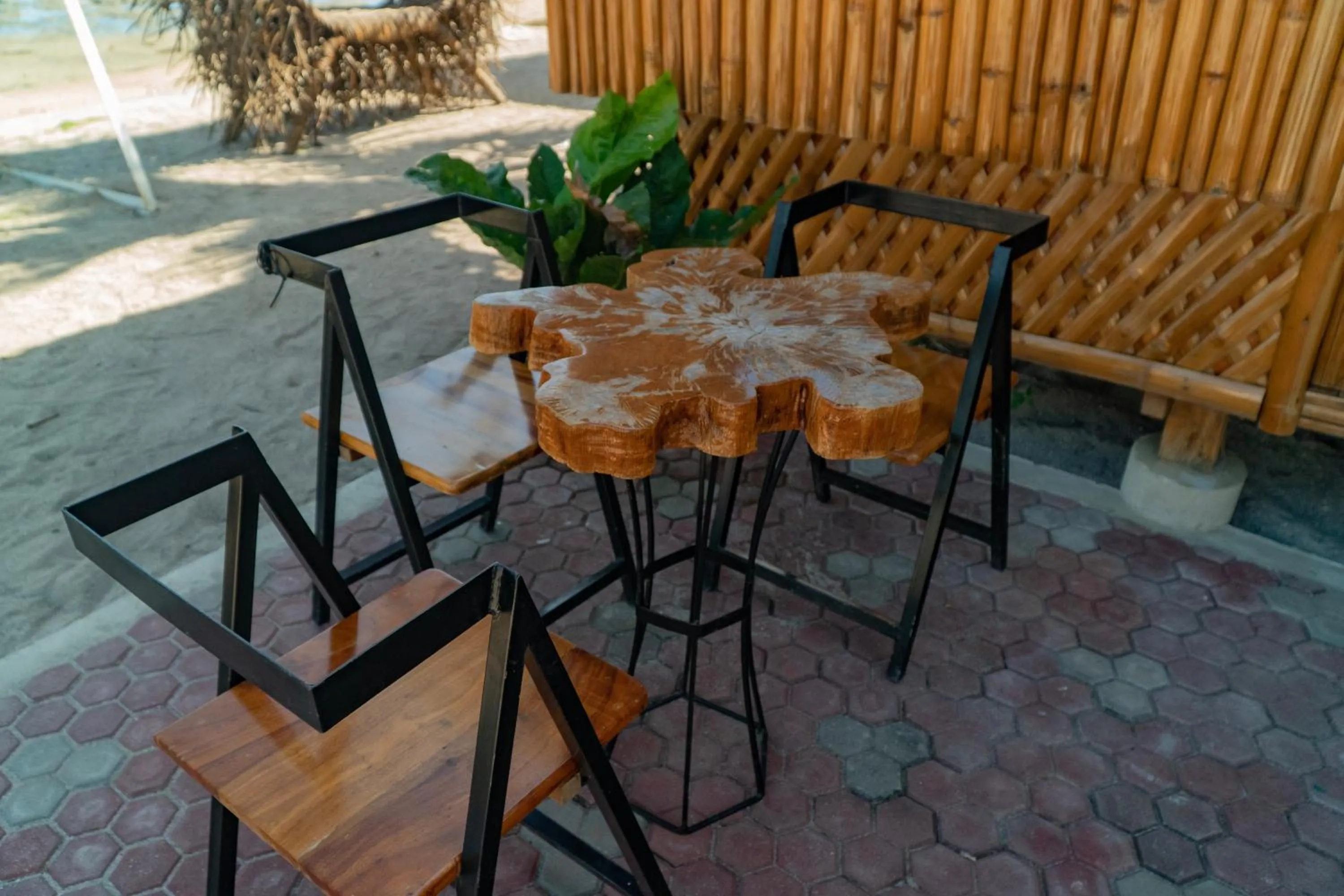 Patio in The Blessed Purple Bamboo Beach Resort