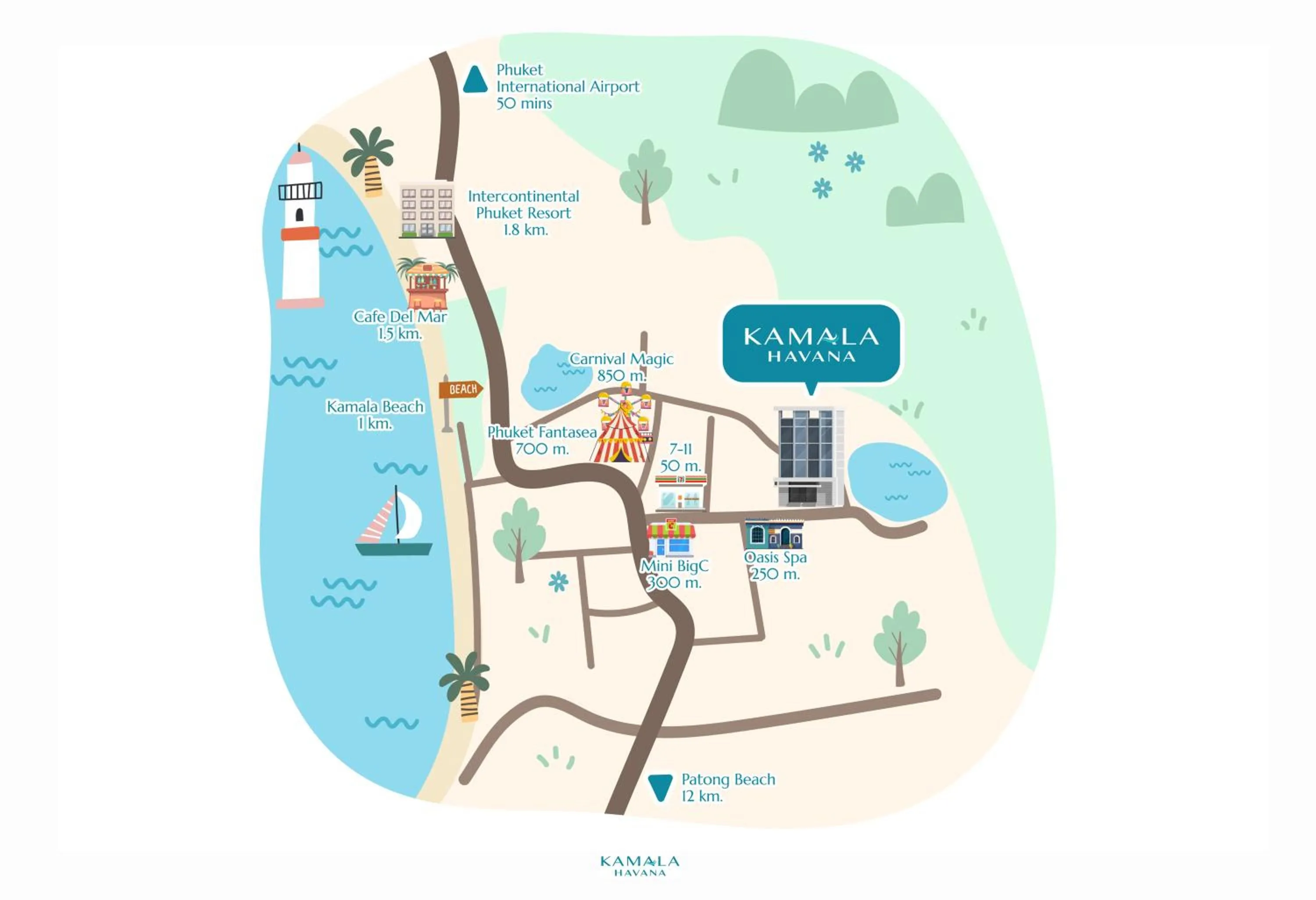 Location in Kamala Havana Hotel and Cafe