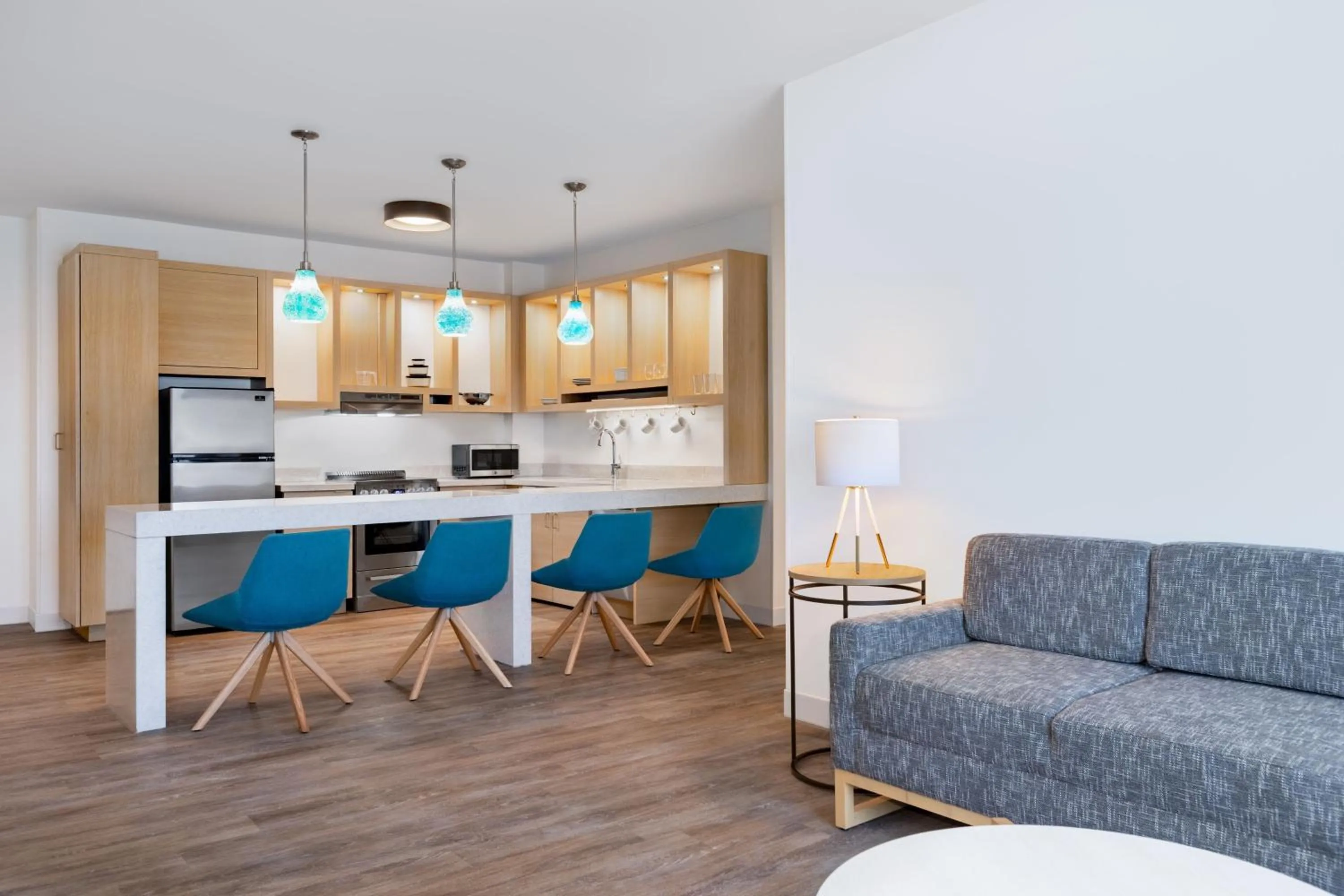 Living room in TownePlace Suites by Marriott Geneva at SPIRE Academy