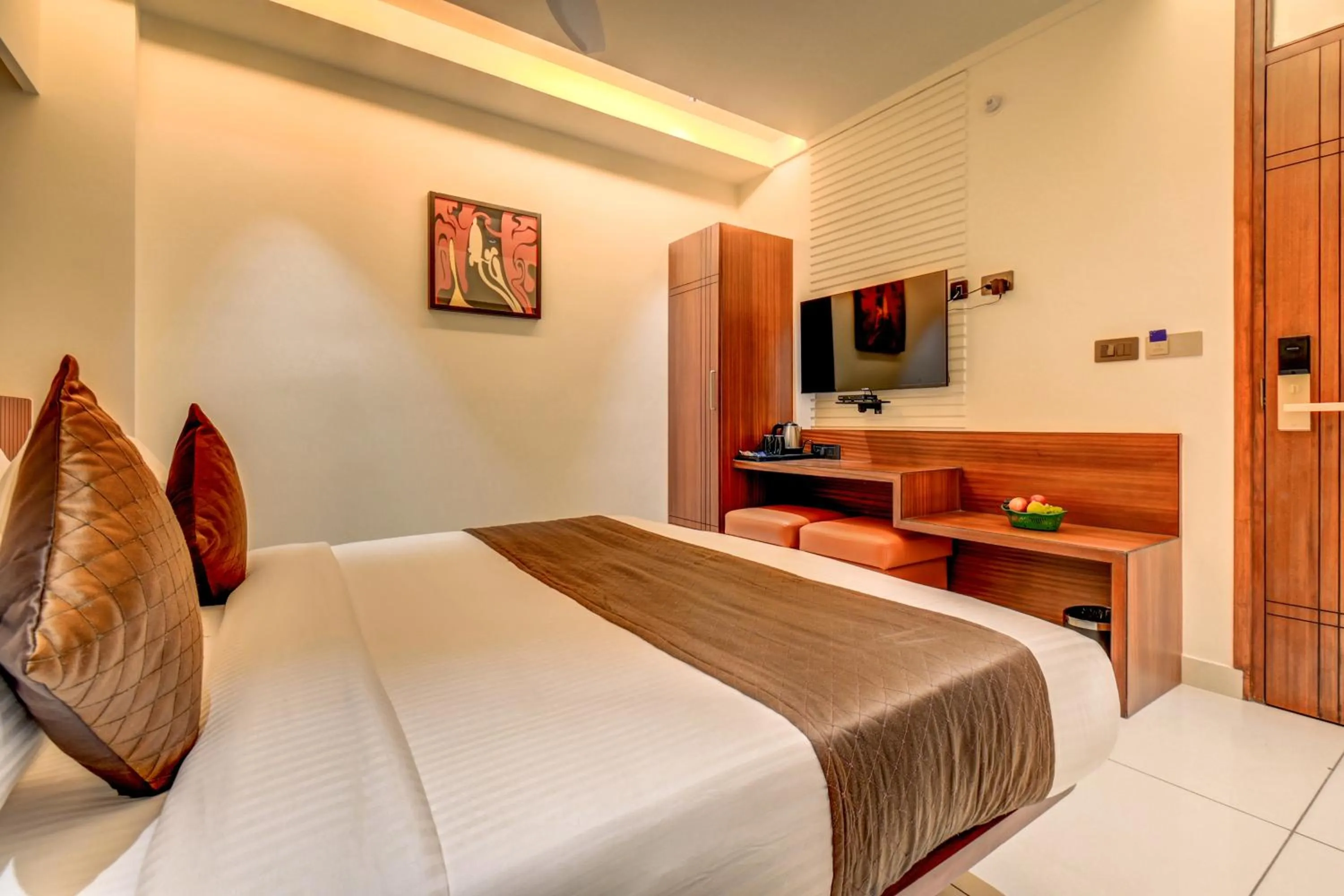 Bed in Hotel Hari Govindas Mysore - Explore the Heart of Mysore