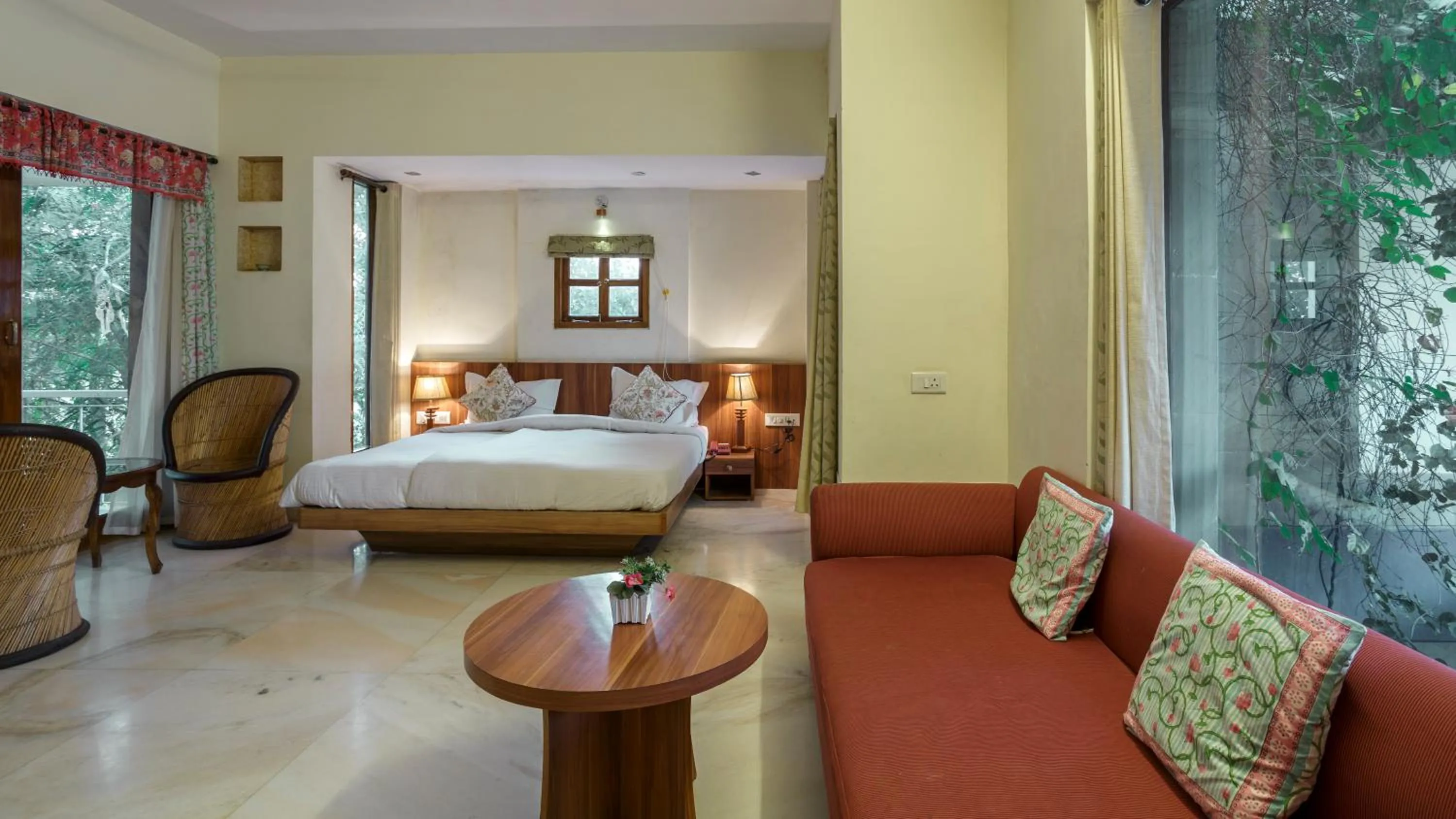 Bed in The Chitvan Resort