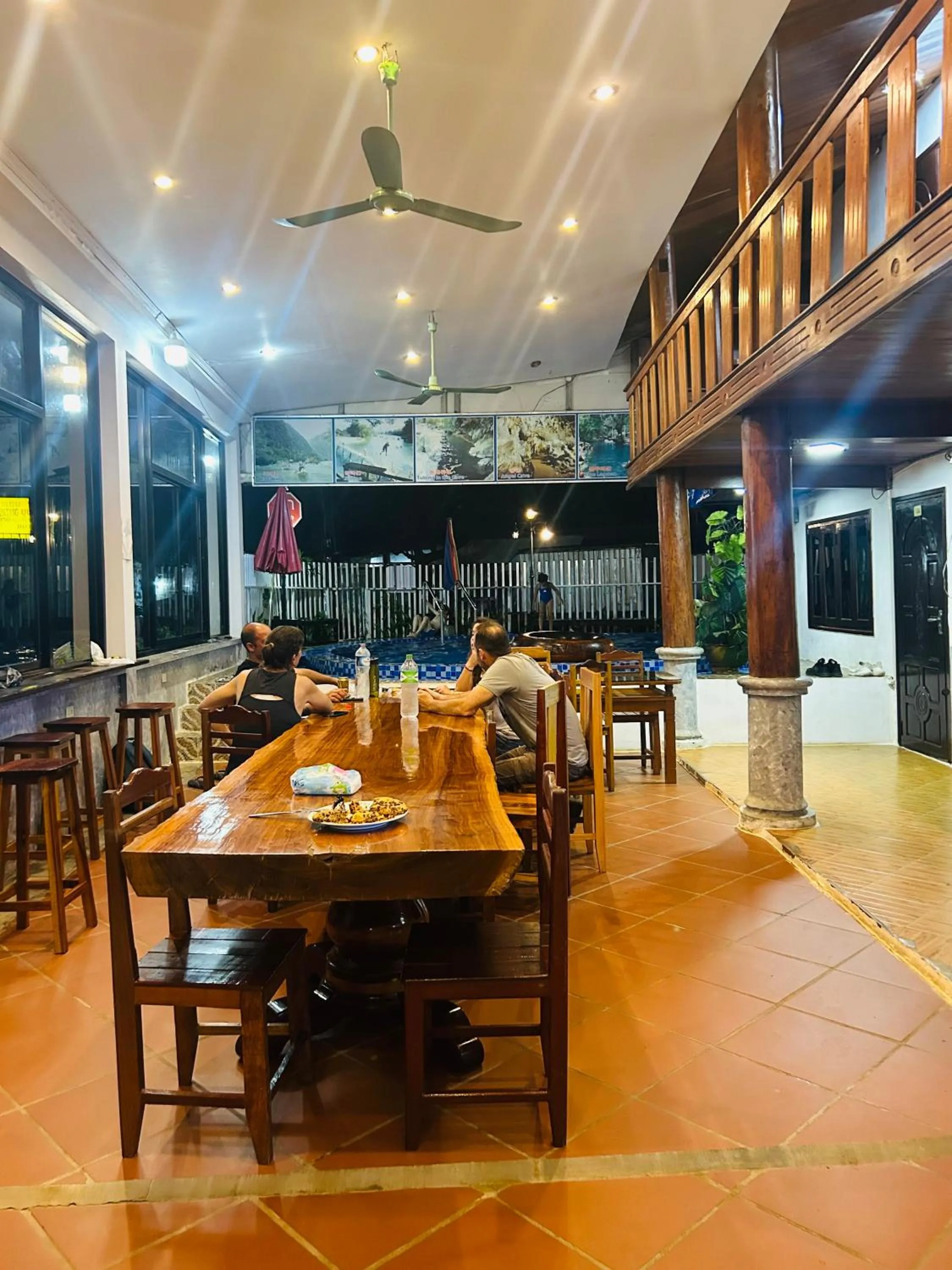 Communal lounge/ TV room in Vang Vieng Sky Mountain View Hotel