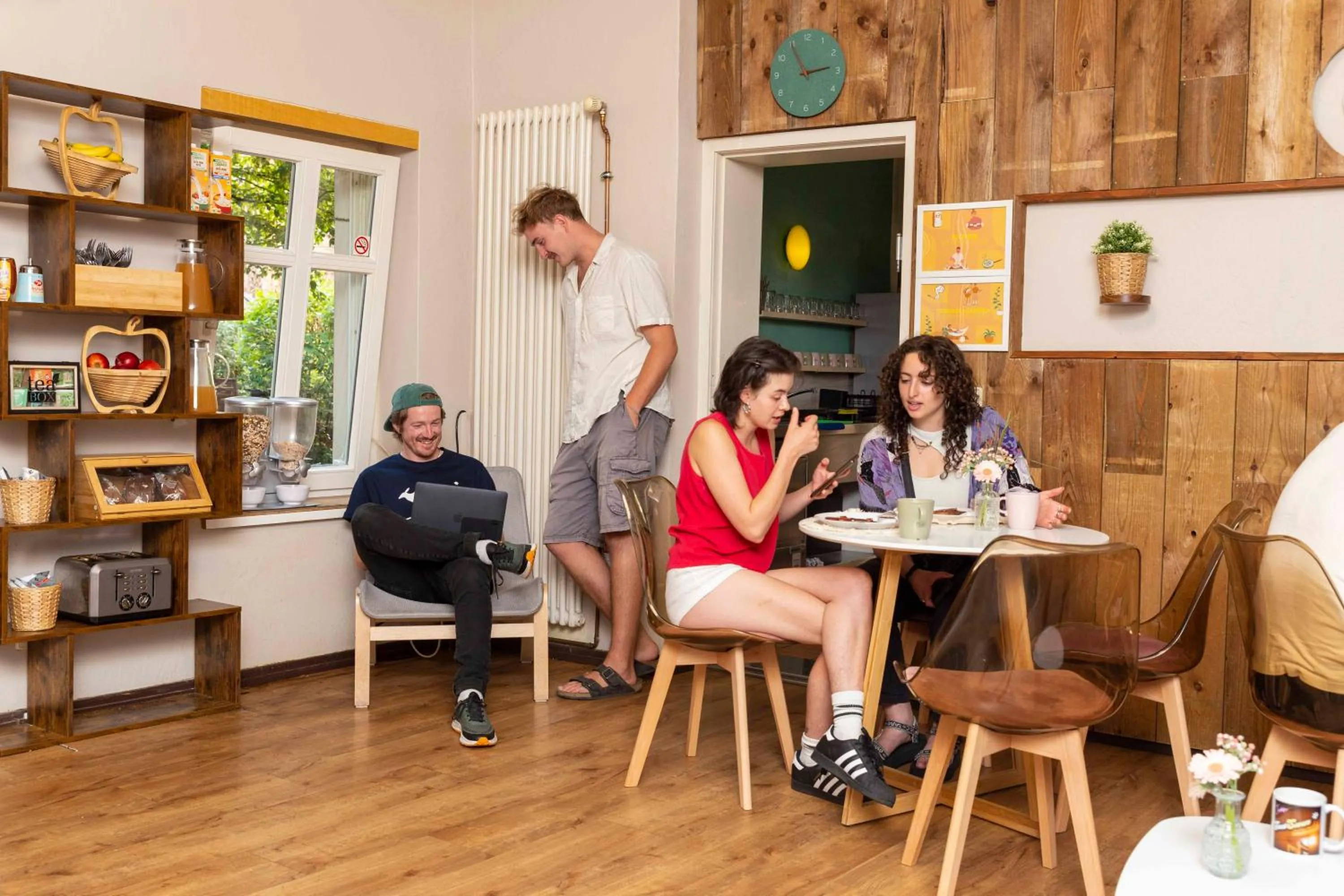 Dining area in EastSeven Berlin Hostel