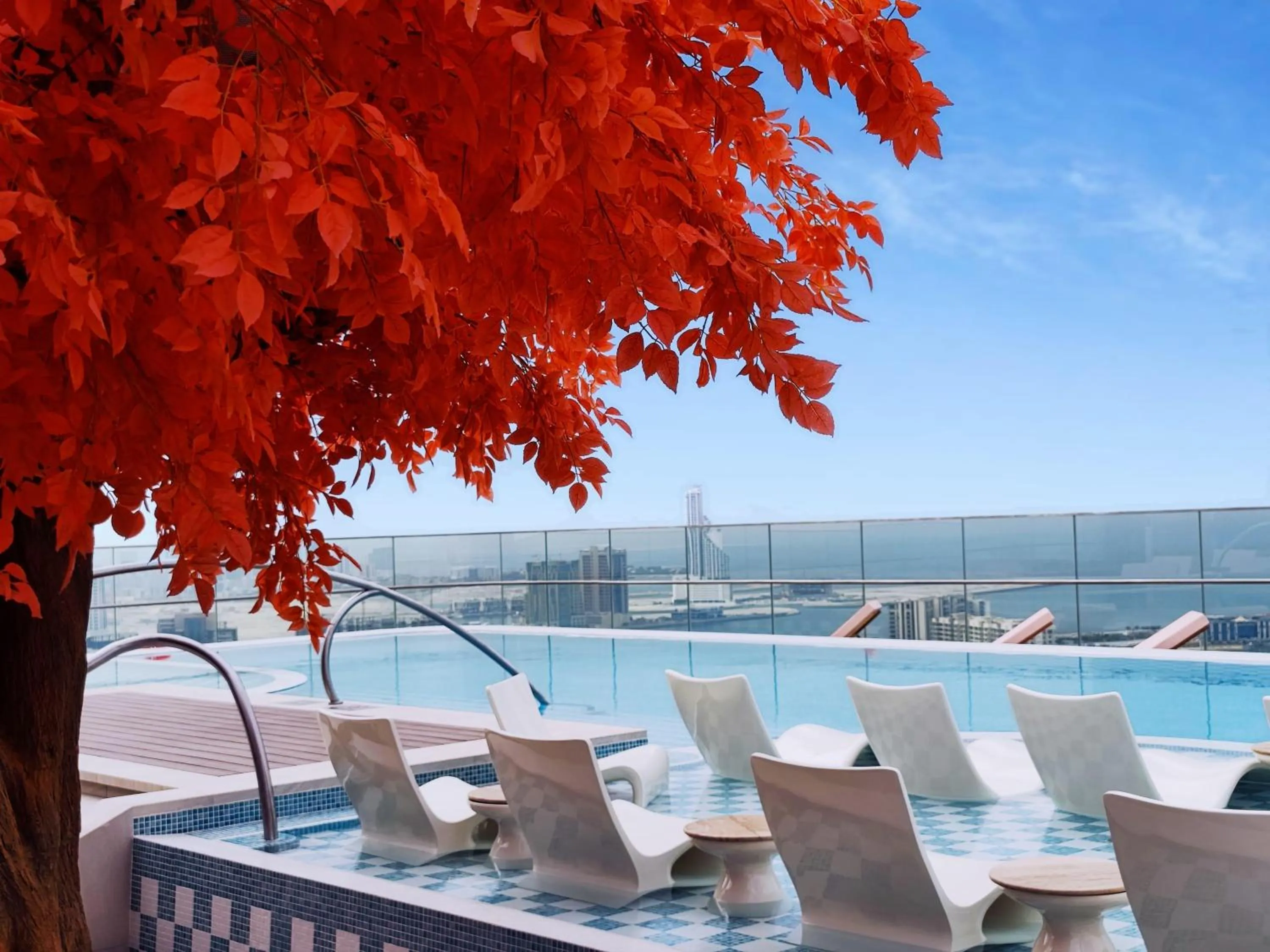 Pool view in Conrad Bahrain Financial Harbour