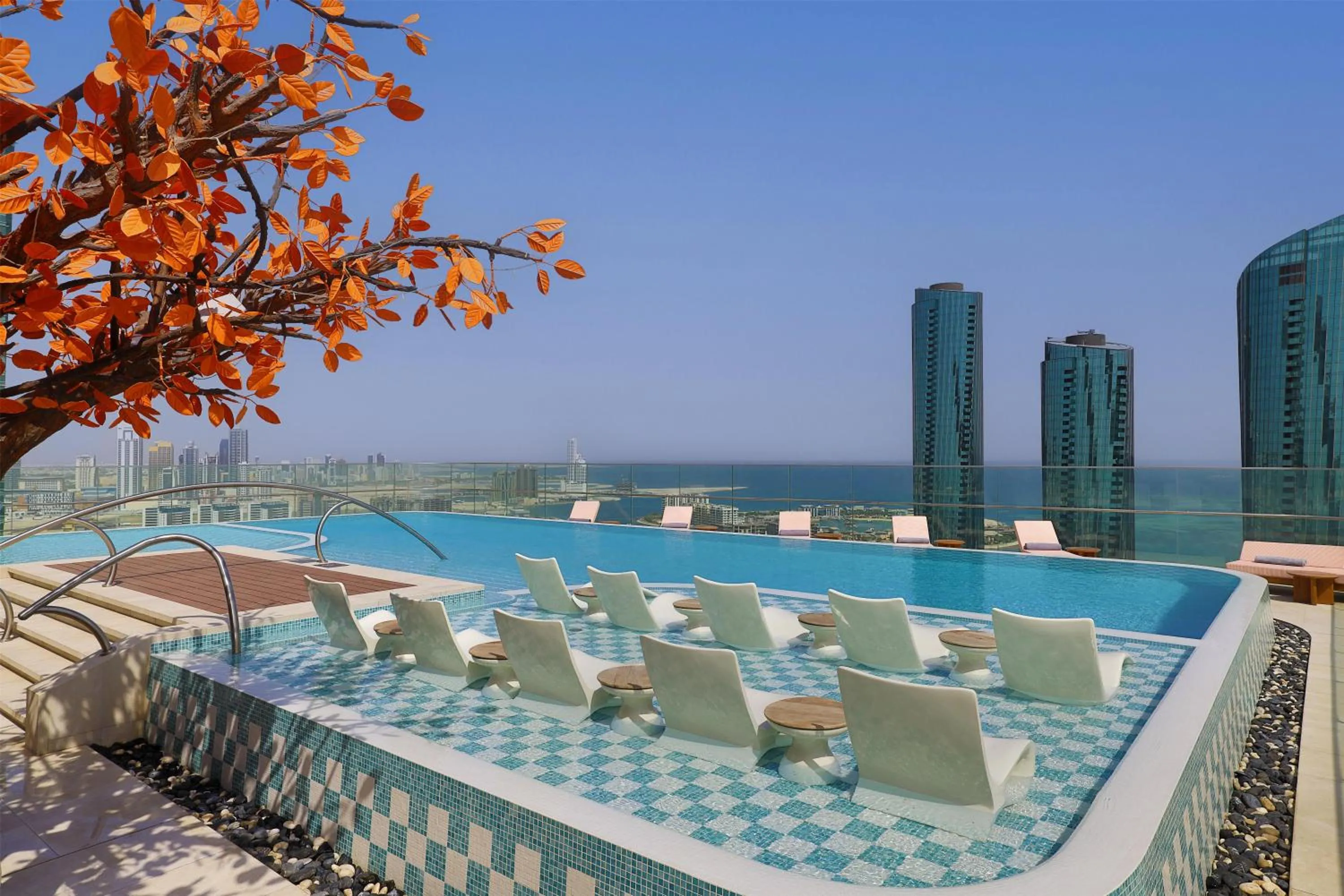 Pool view in Conrad Bahrain Financial Harbour