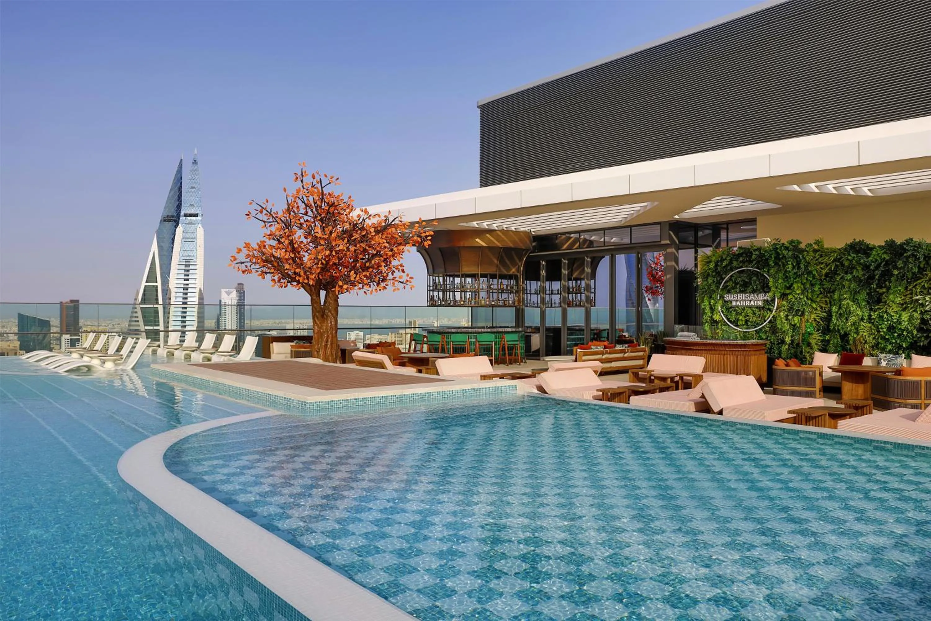 Pool view in Conrad Bahrain Financial Harbour