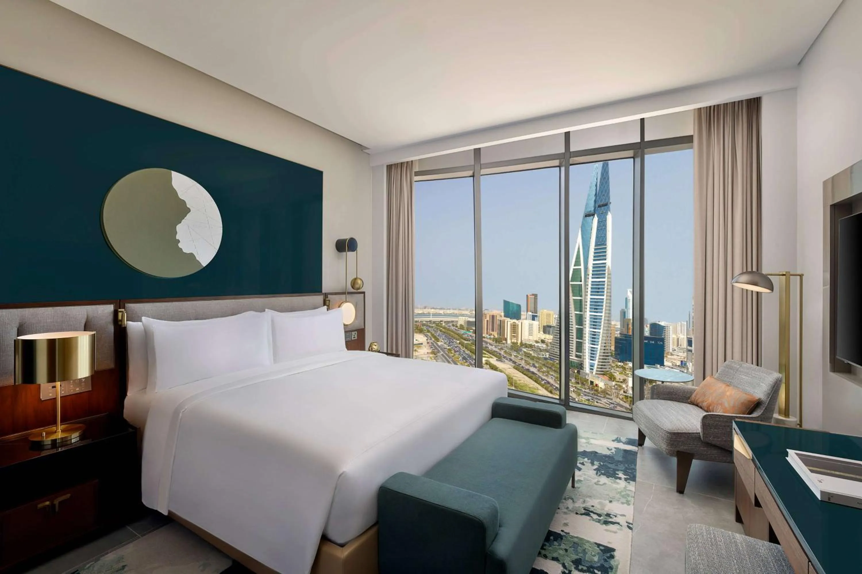 Bed in Conrad Bahrain Financial Harbour