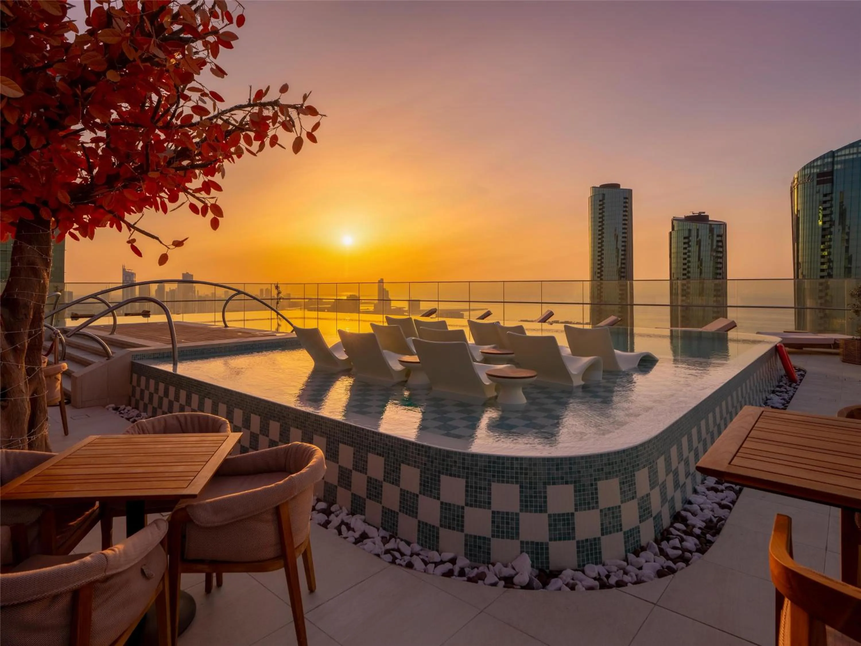 Pool view in Conrad Bahrain Financial Harbour