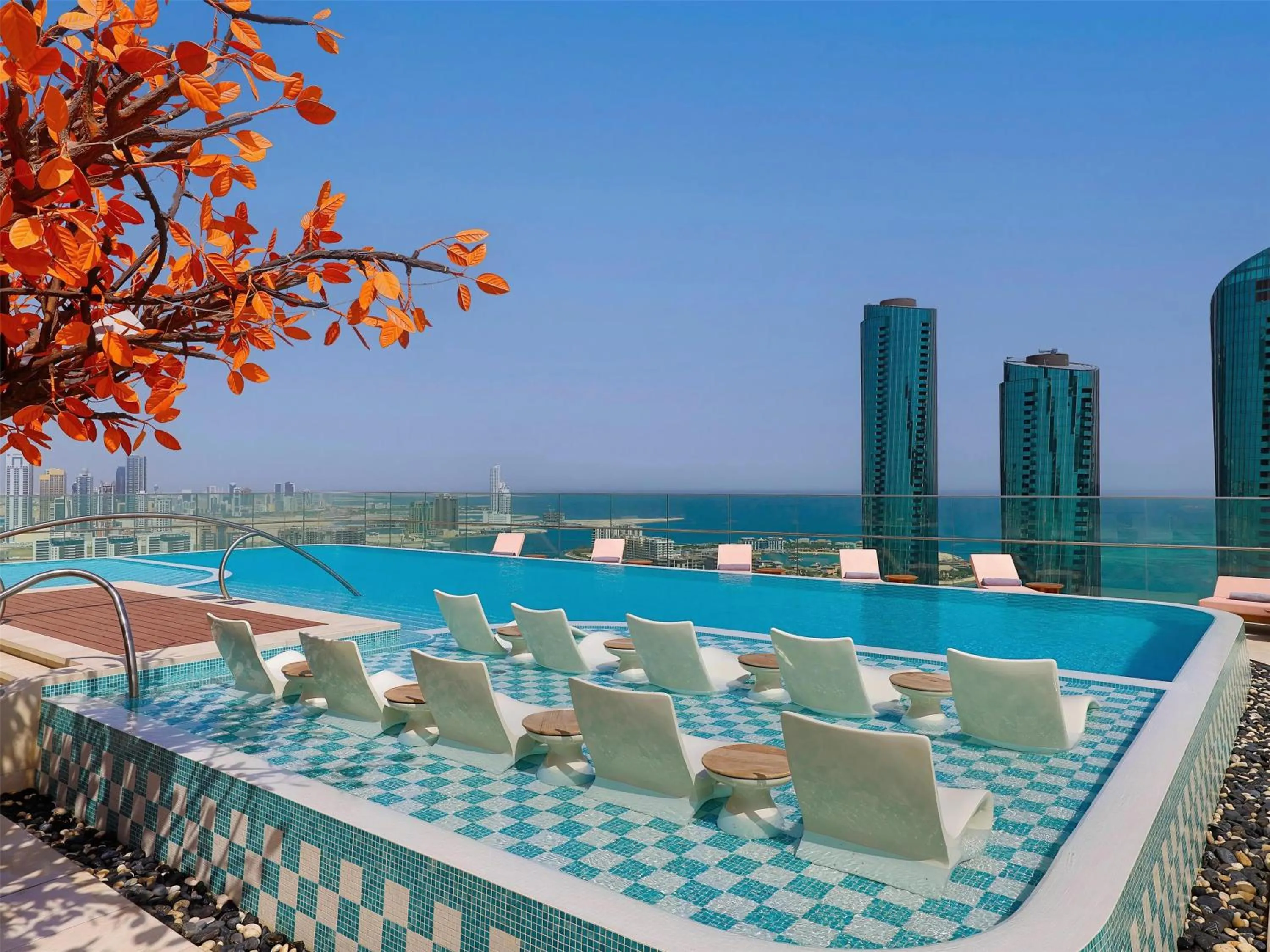 Pool view in Conrad Bahrain Financial Harbour
