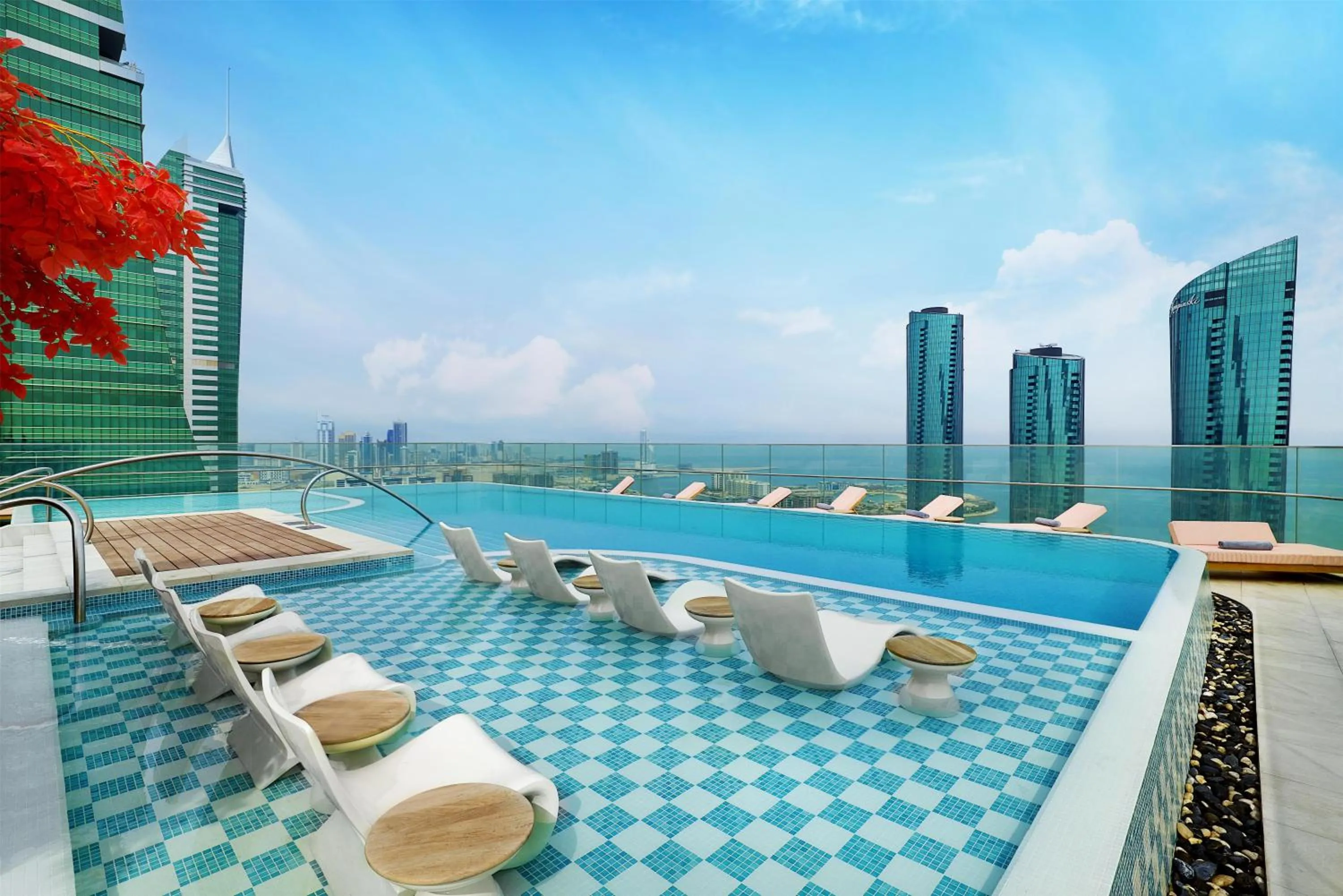 Pool view in Conrad Bahrain Financial Harbour