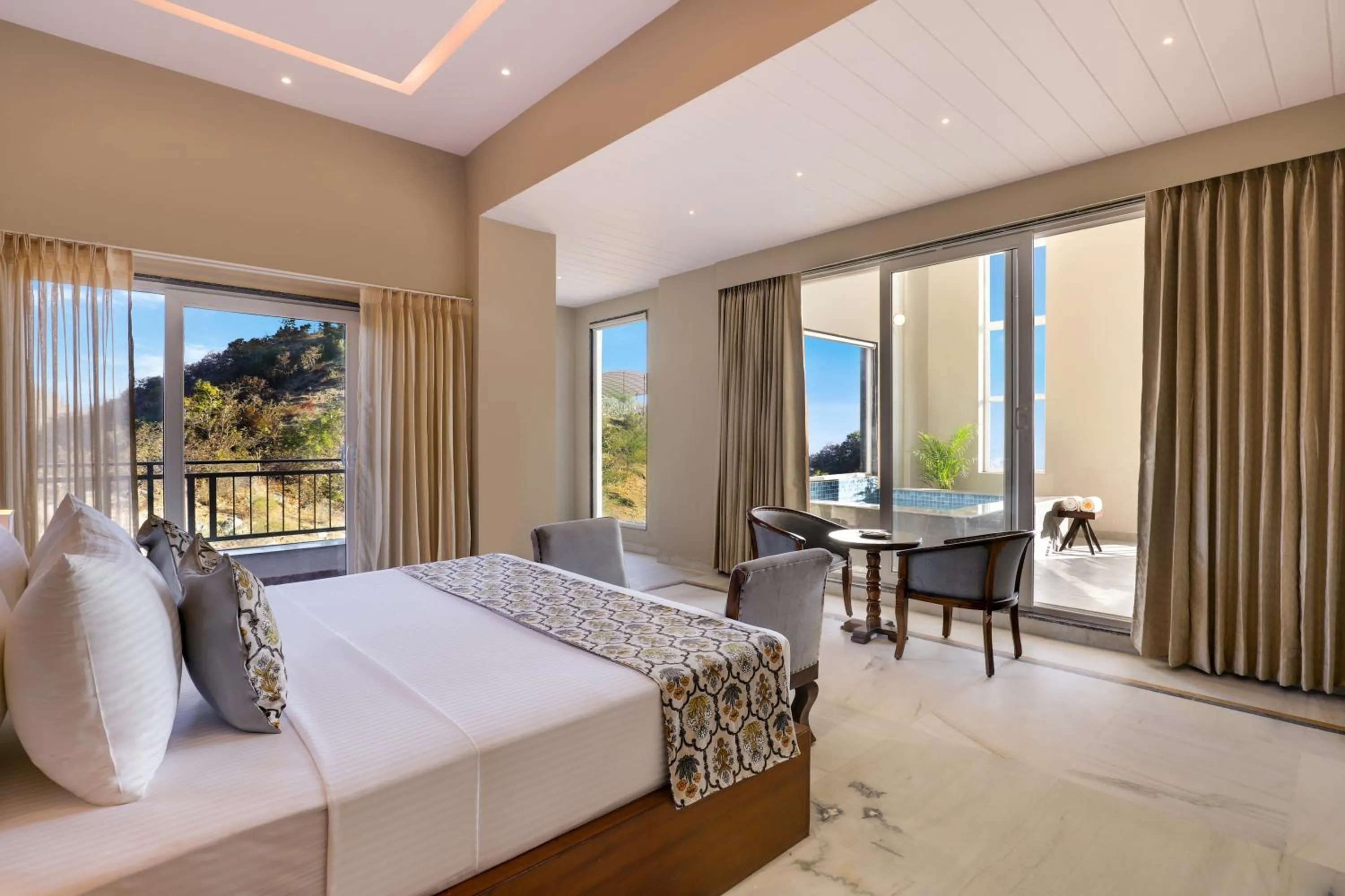 Bedroom, Bed in Lemon Tree Resort, Kumbhalgarh