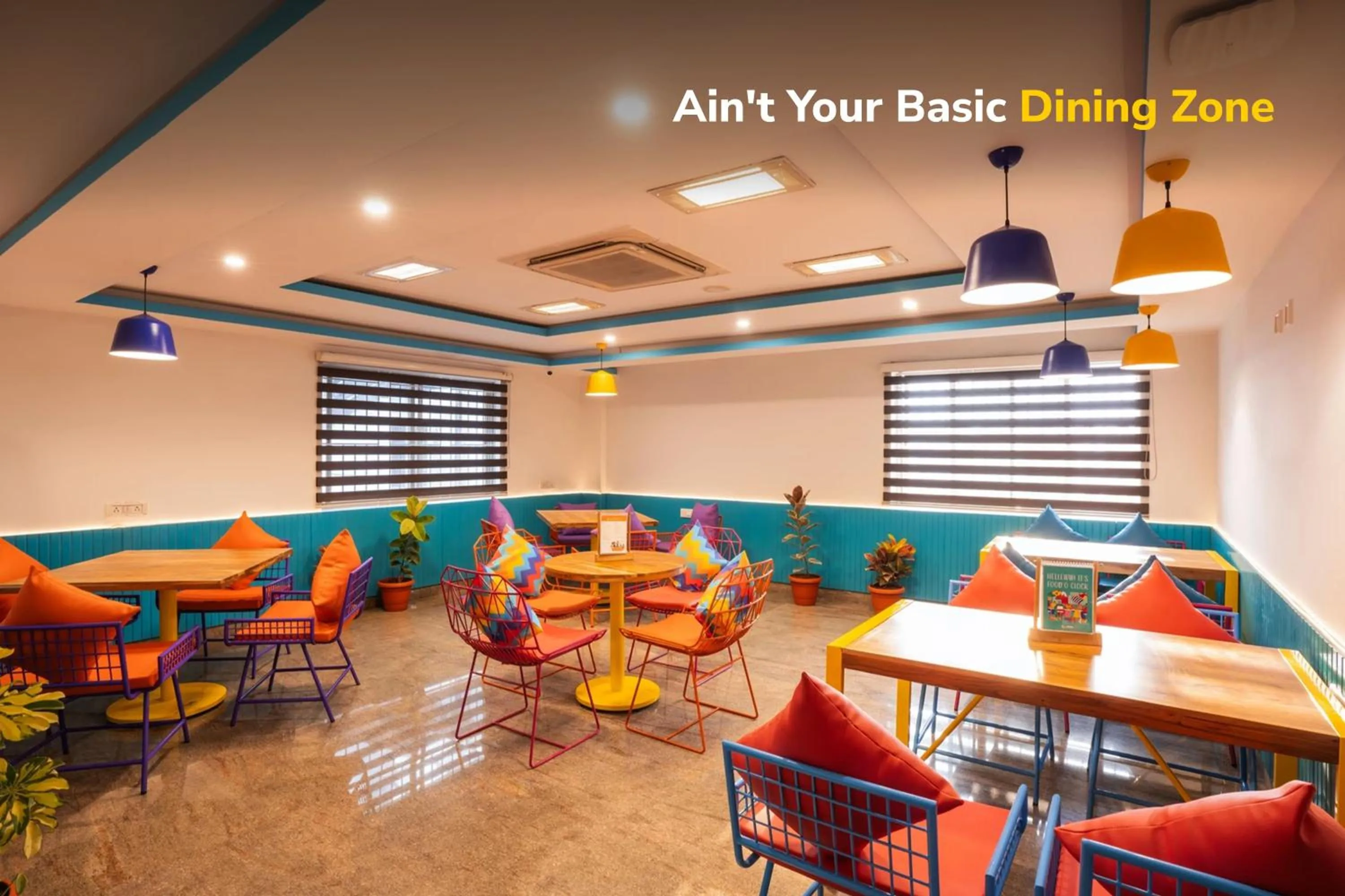 Seating area in goSTOPS Bengaluru HSR, Silk Board