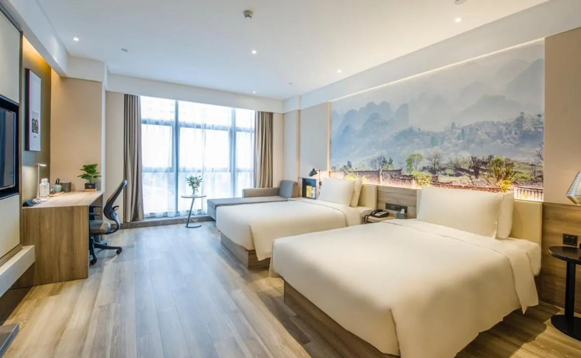 Bed in Atour Hotel Foshan Nanhai Qiandeng Lake Guicheng