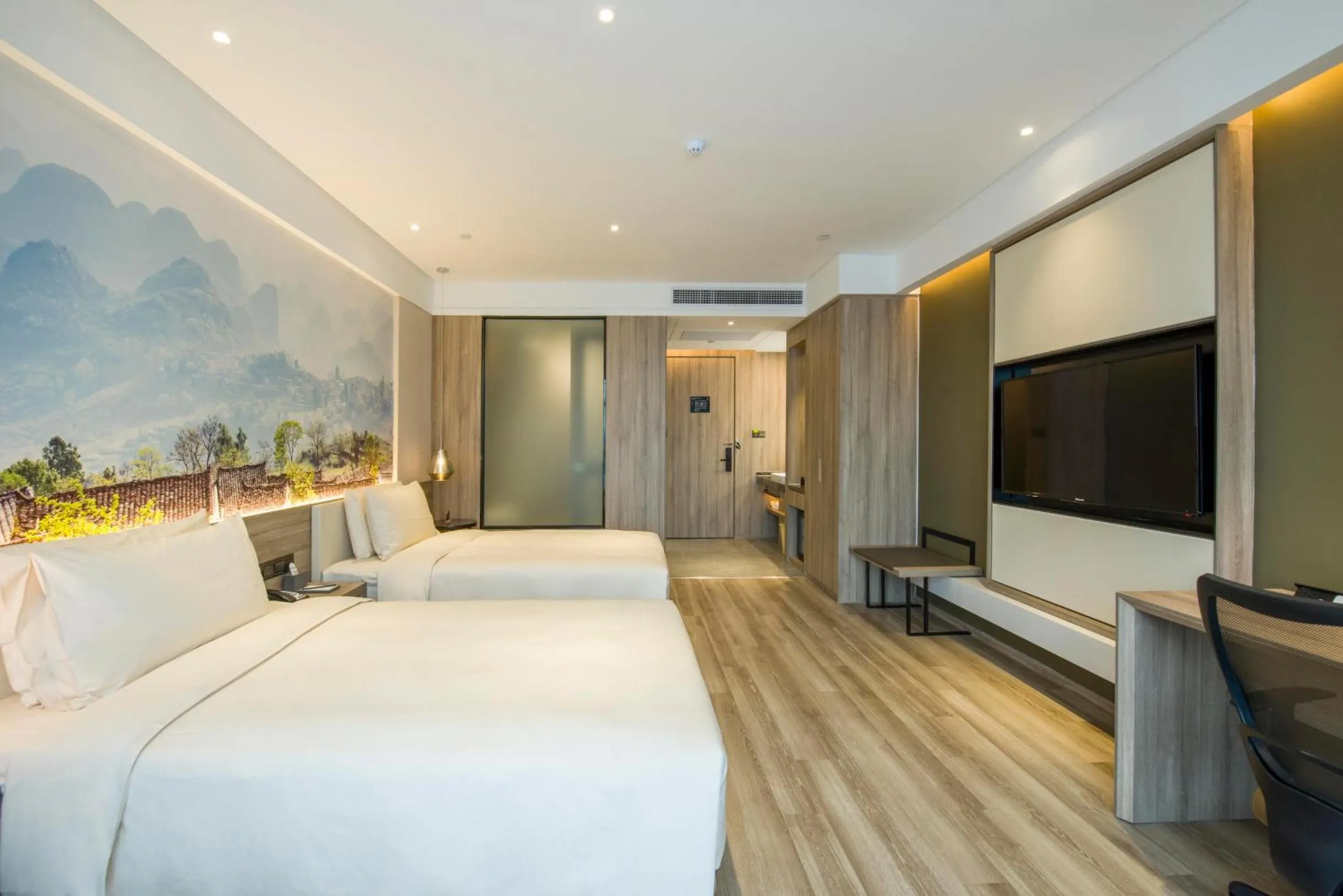 Bed in Atour Hotel Foshan Nanhai Qiandeng Lake Guicheng