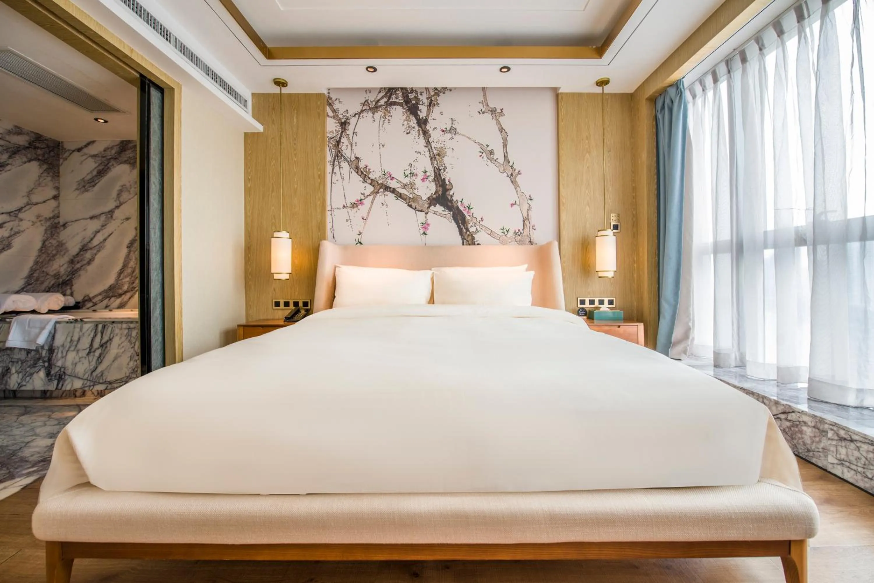 Bed in Atour S Hotel Guangzhou Beijing Road Tianzi Wharf