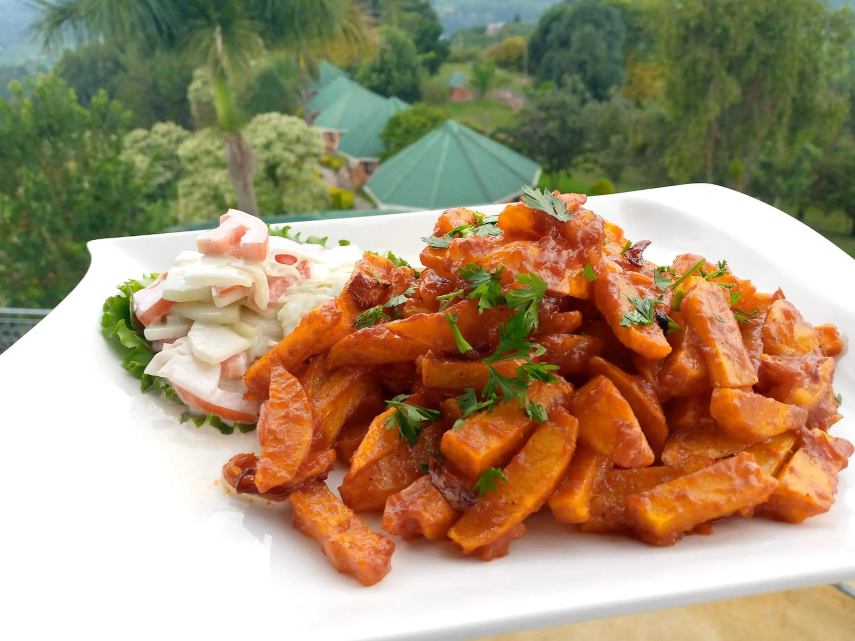 Lunch in Top of the World Lodges Fort Portal