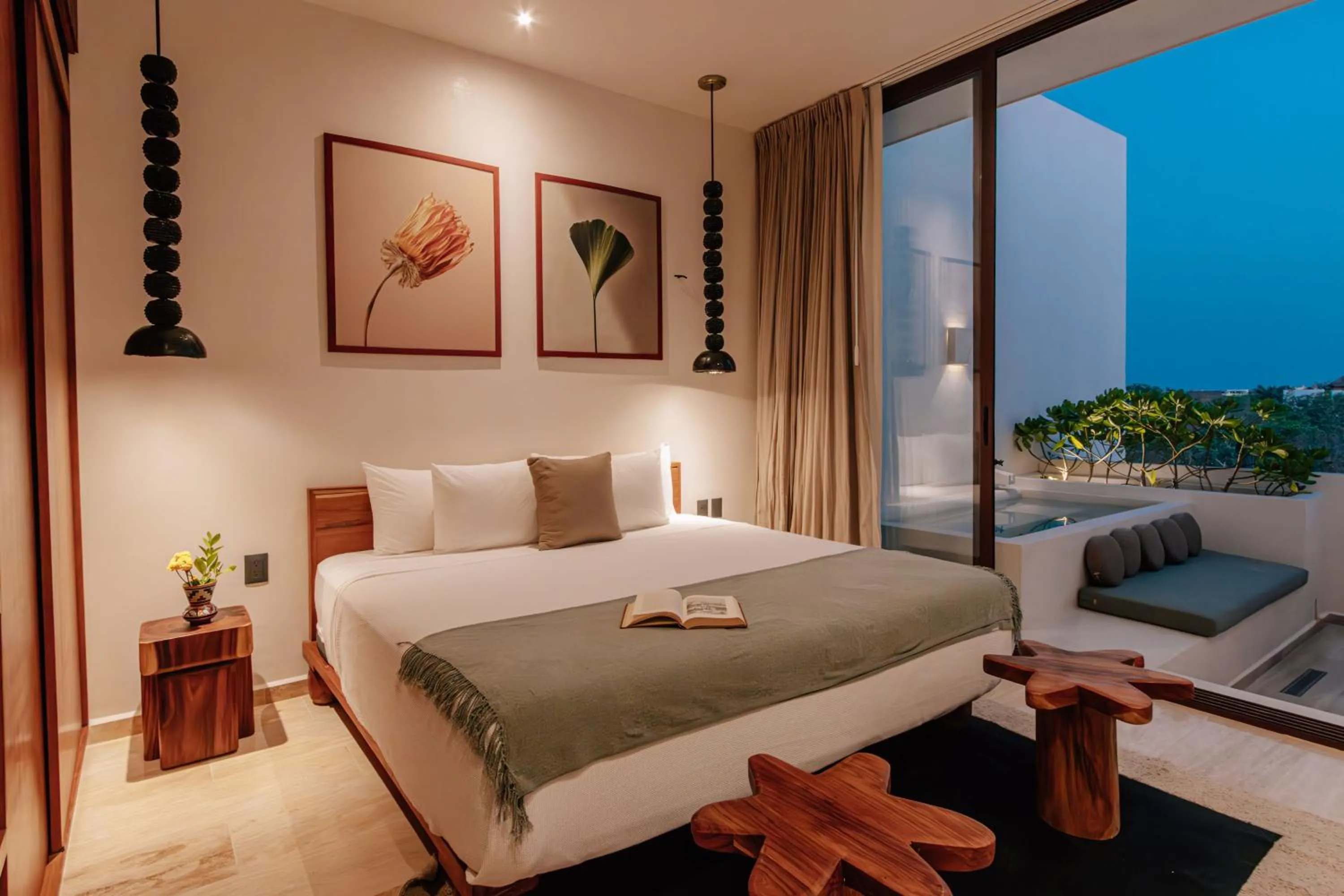 Bed in Hotel Bacab Tulum