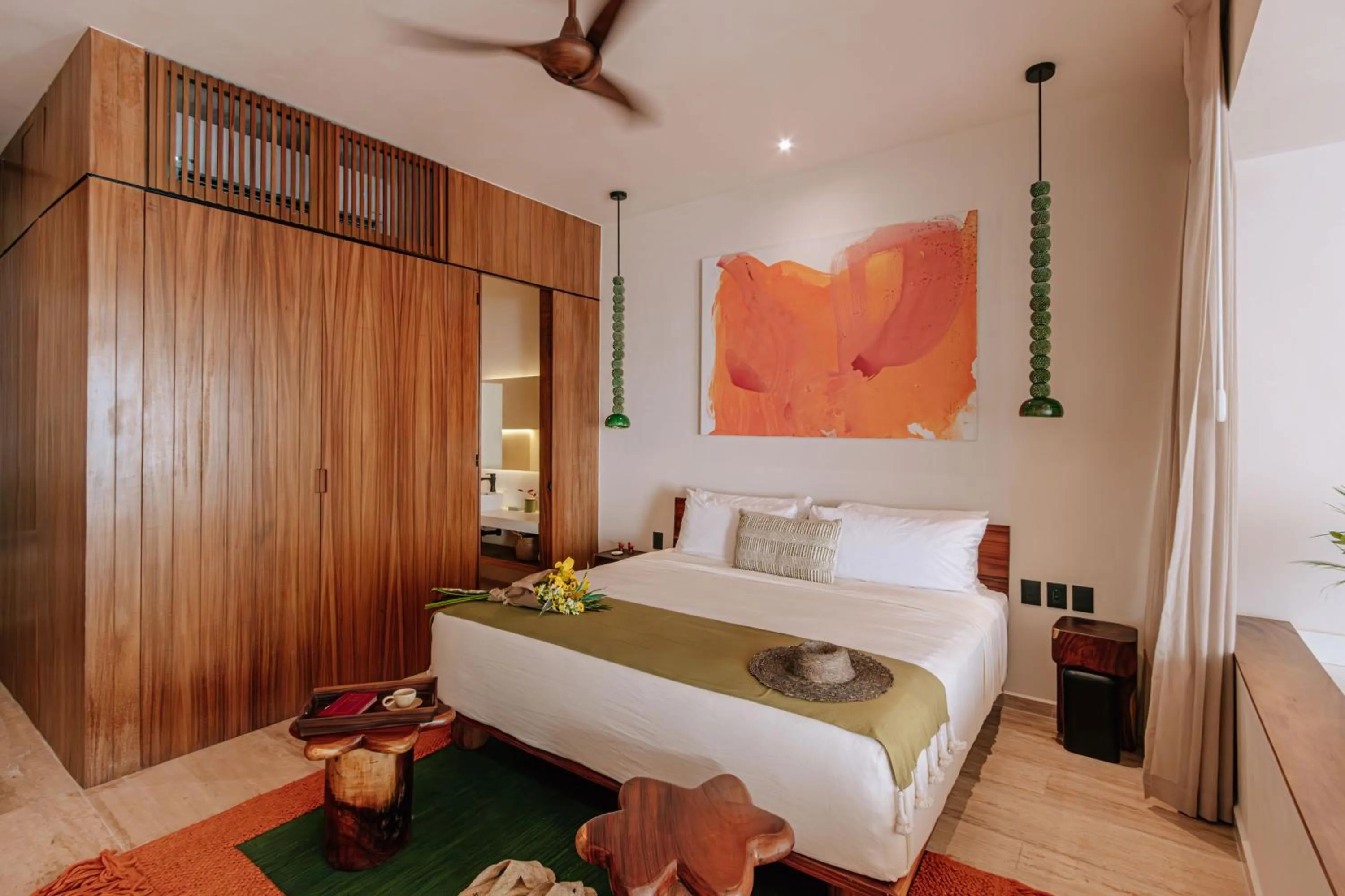 Bed in Hotel Bacab Tulum