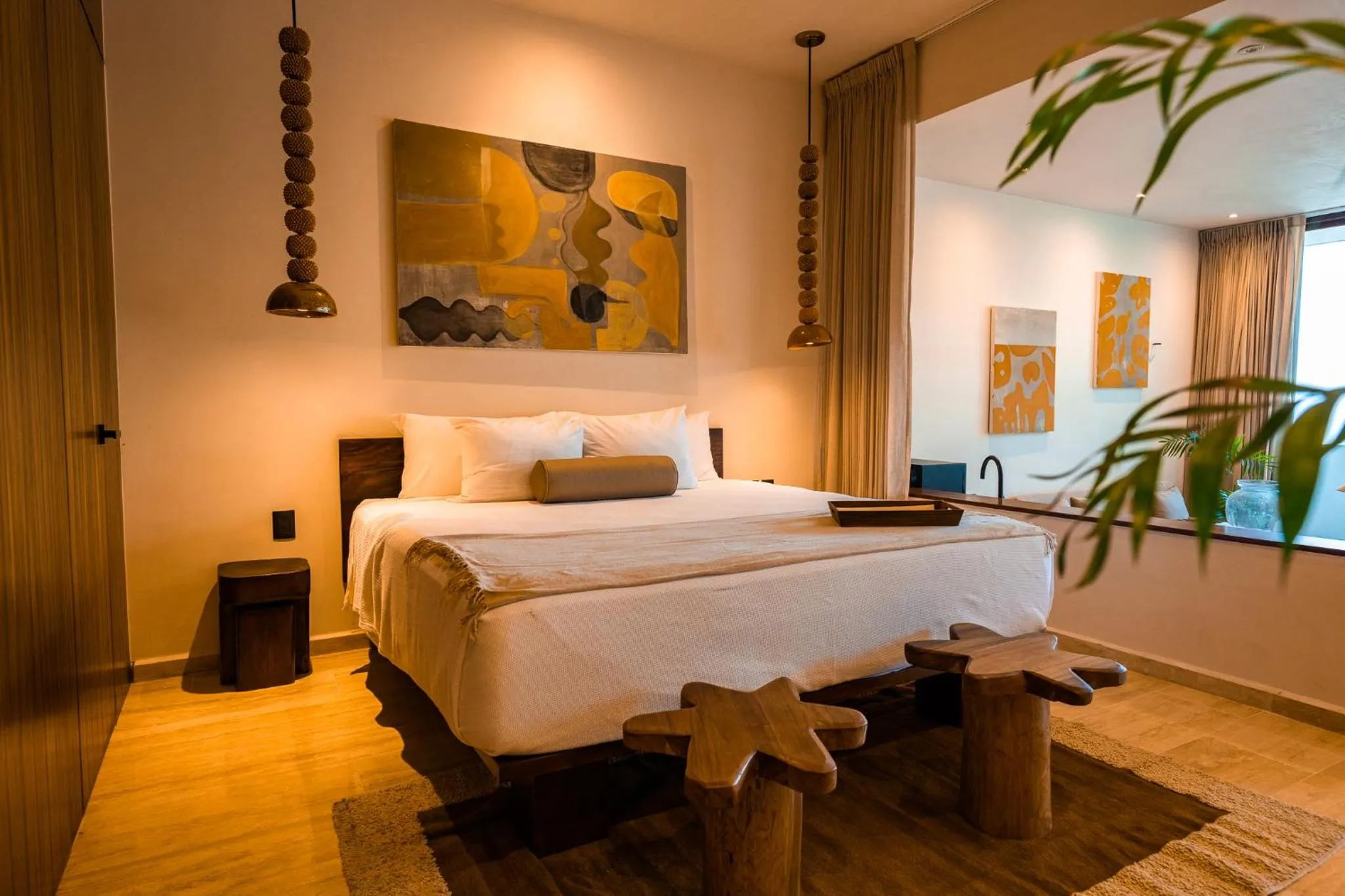 Bedroom, Bed in Hotel Bacab Tulum