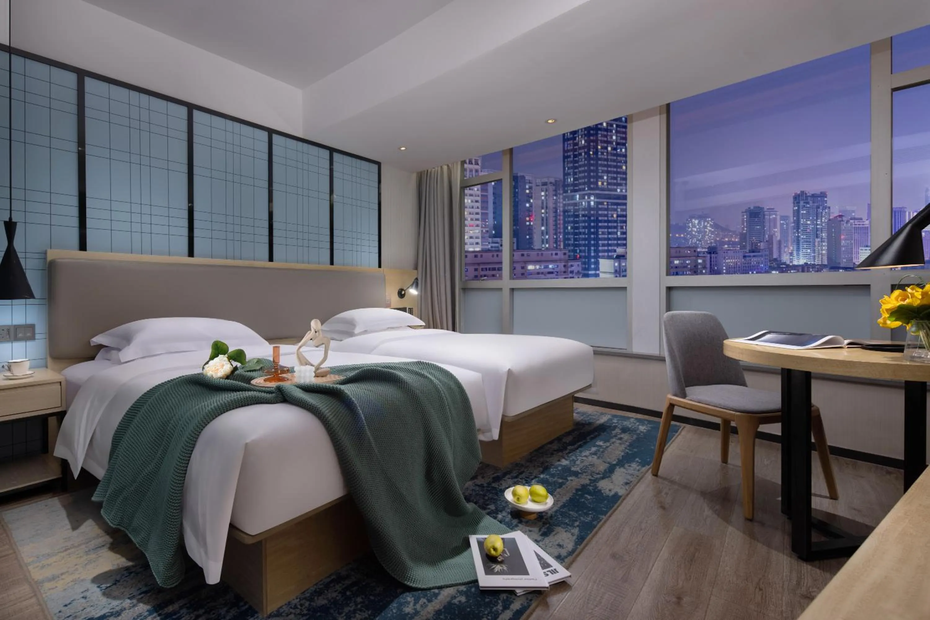 Bed in Echarm International Hotel Guangzhou Beijing Road Pedestrian Street Tianzi Wharf