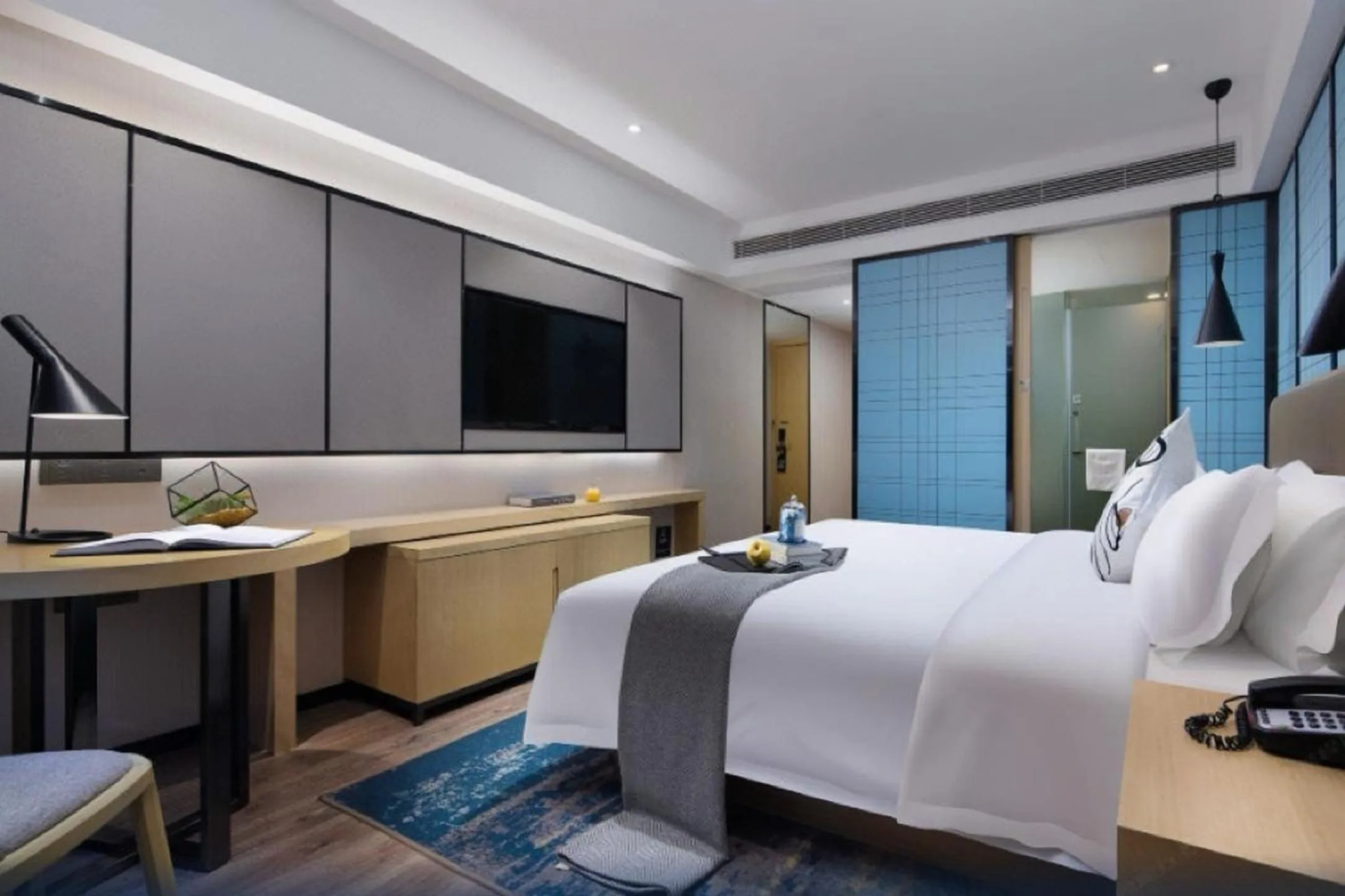 Bed in Echarm International Hotel Guangzhou Beijing Road Pedestrian Street Tianzi Wharf