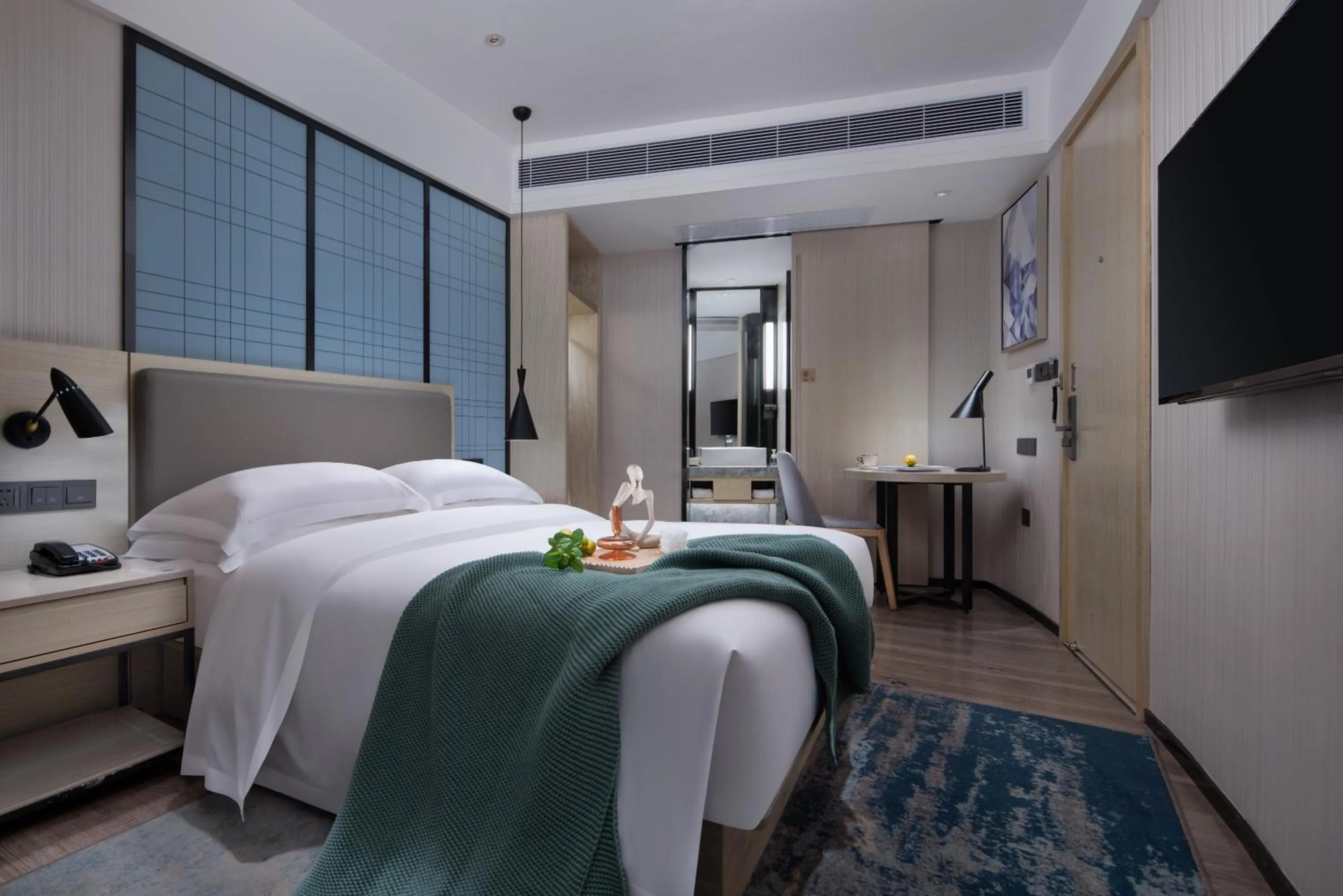 Bed in Echarm International Hotel Guangzhou Beijing Road Pedestrian Street Tianzi Wharf
