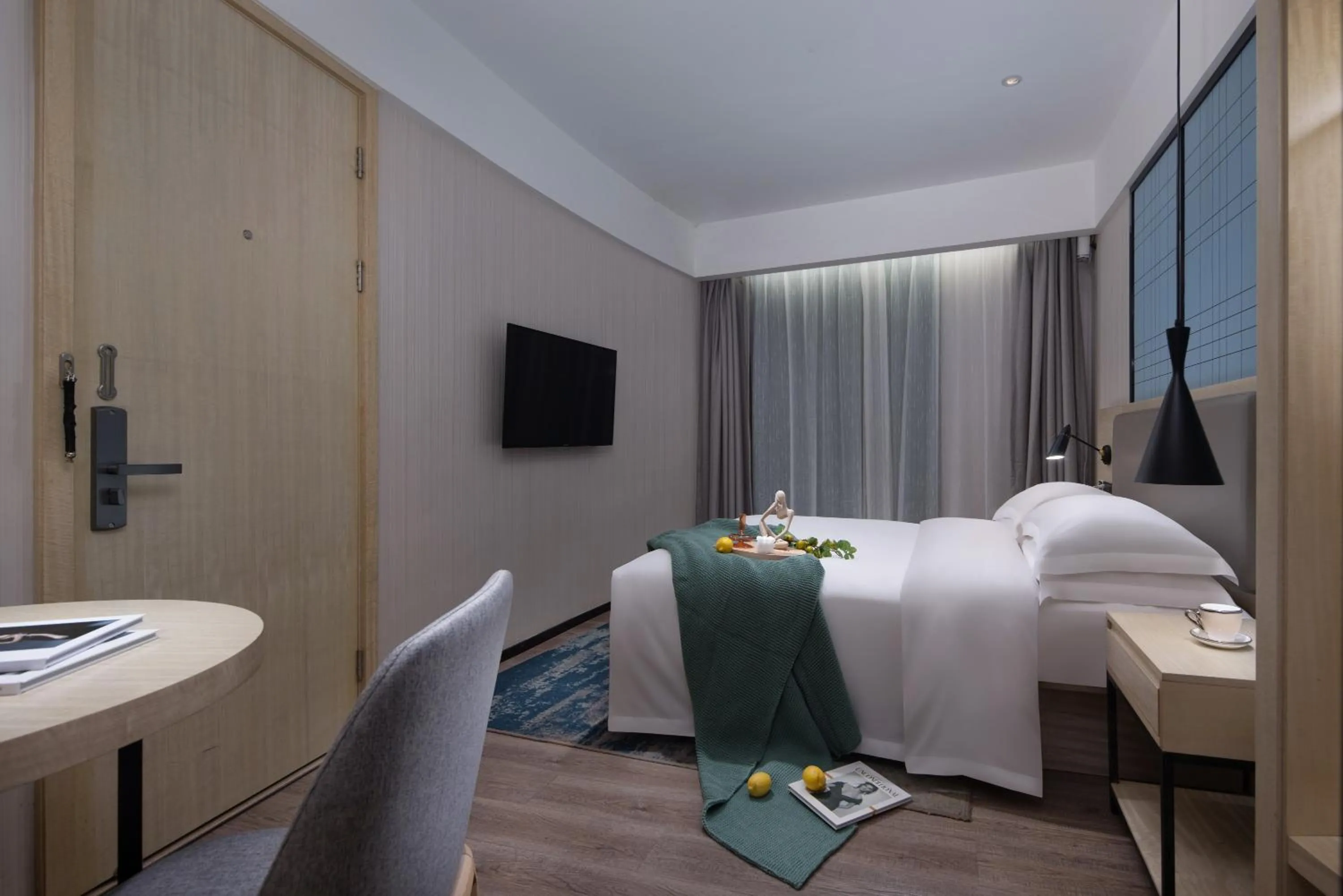 Bed in Echarm International Hotel Guangzhou Beijing Road Pedestrian Street Tianzi Wharf