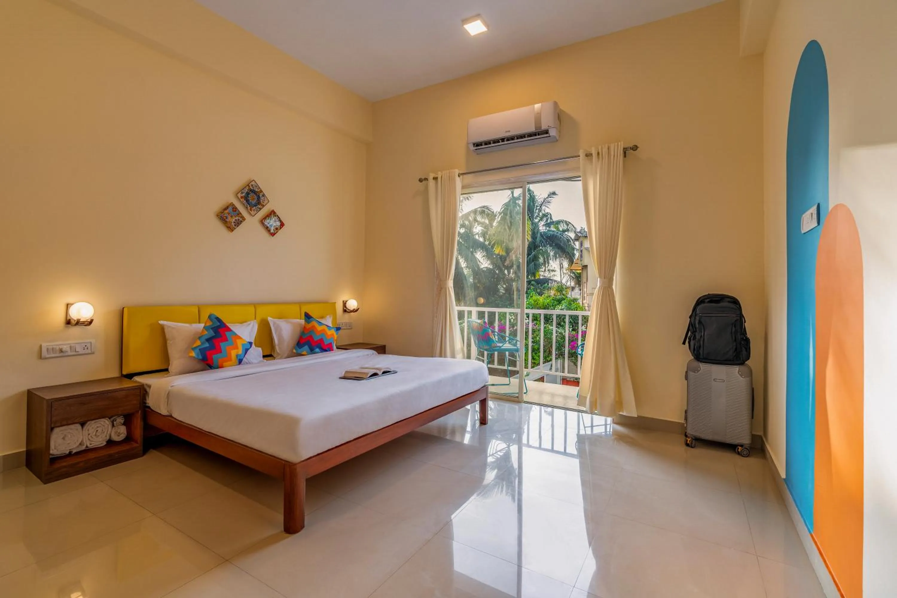 Balcony/Terrace, Bed in goSTOPS Alibaug