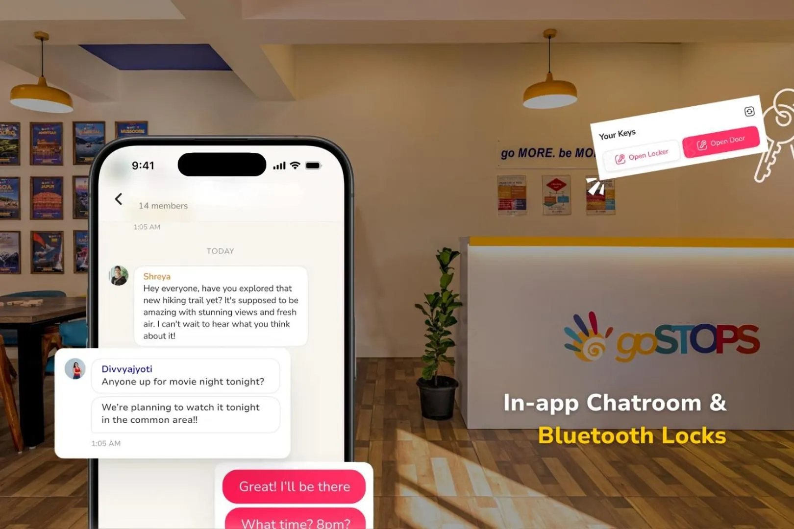 Text overlay in goSTOPS Alibaug