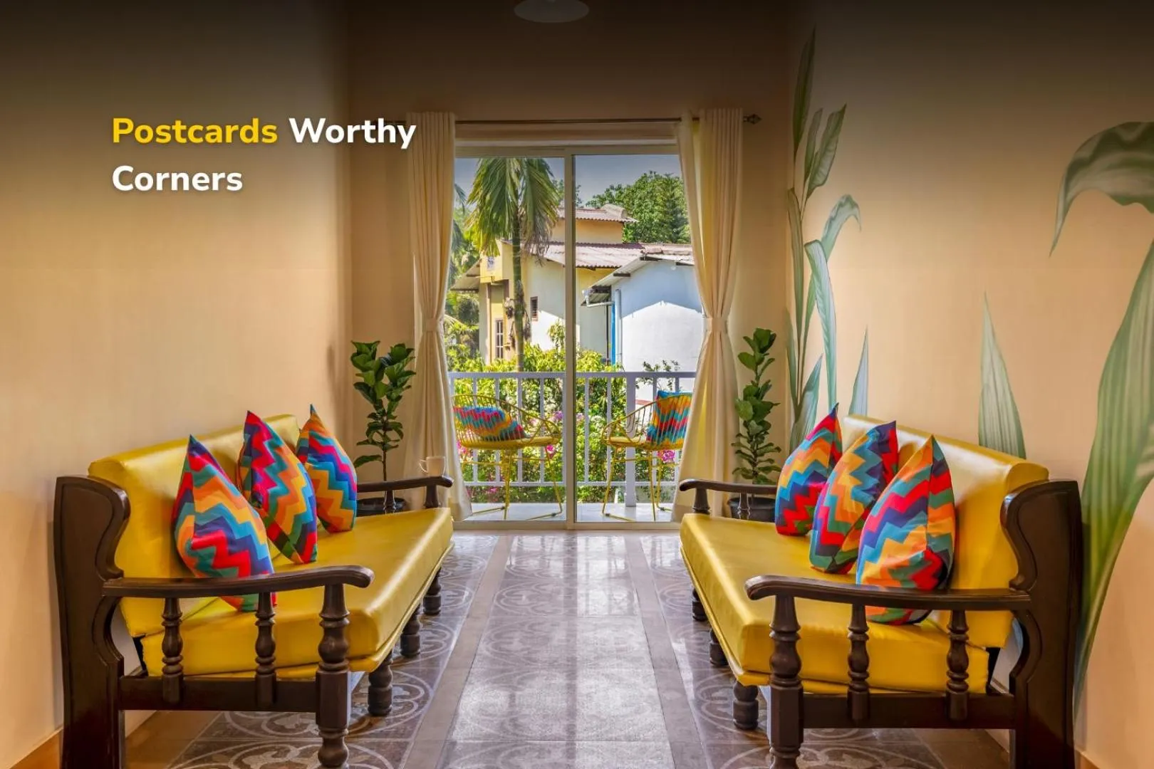 Seating area in goSTOPS Alibaug