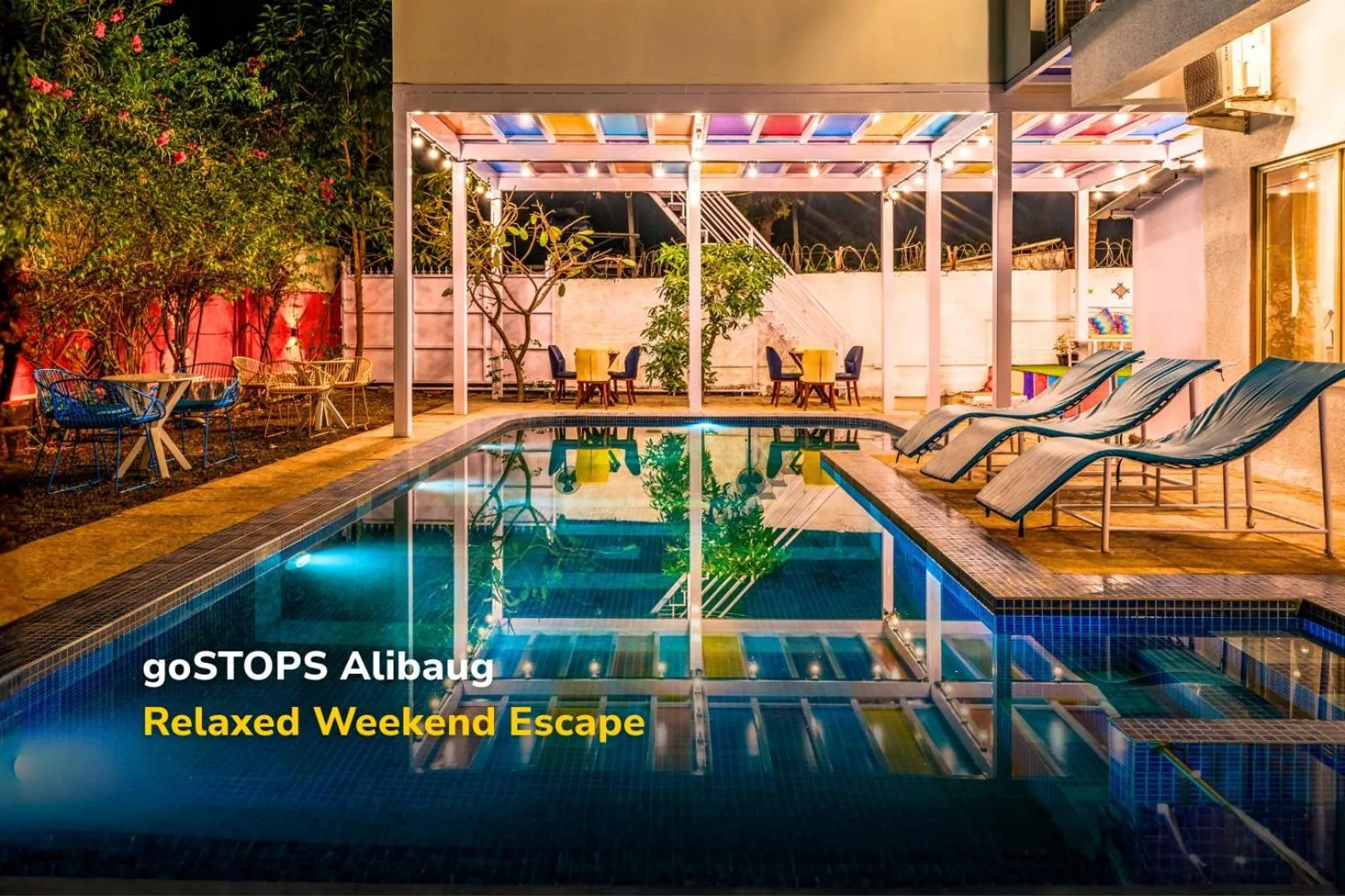 Pool view in goSTOPS Alibaug