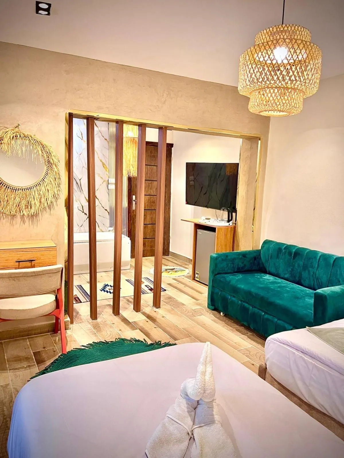 Bed in Farsha Pyramids Inn