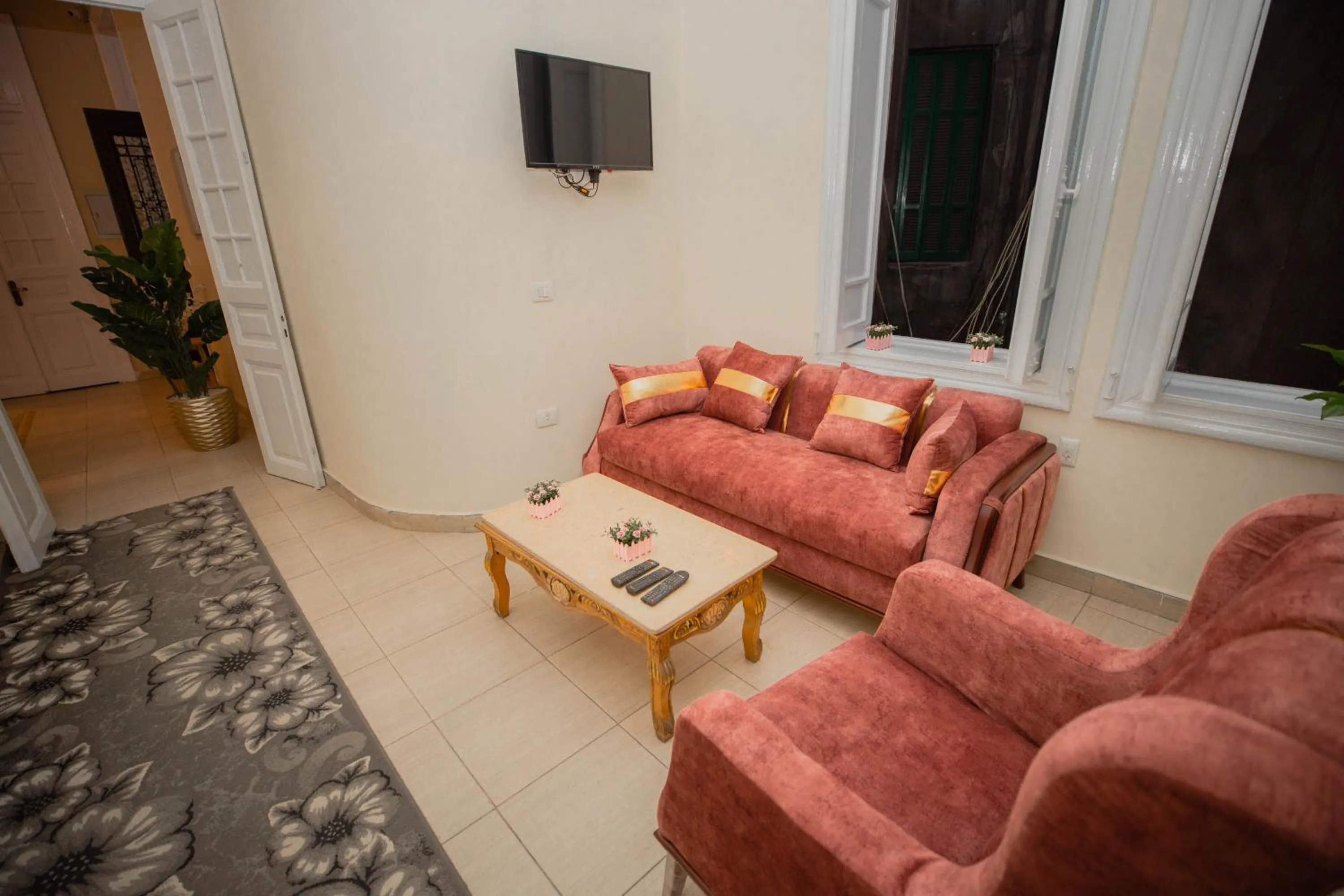 Seating area in The Square Boutique Hotel