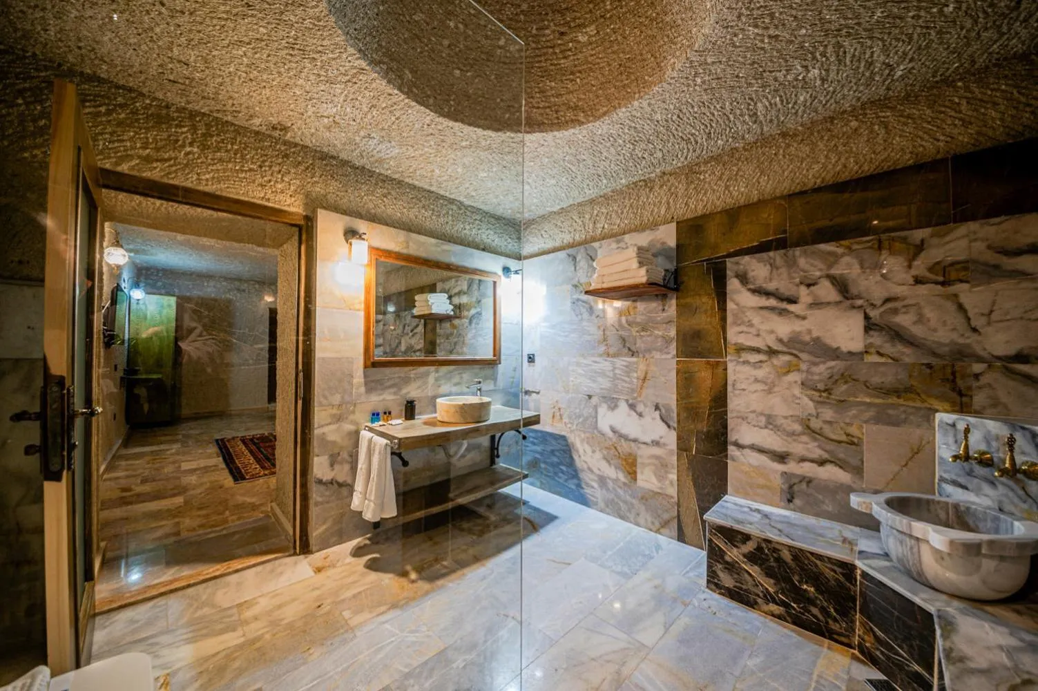 Shower in Majestic Cave House